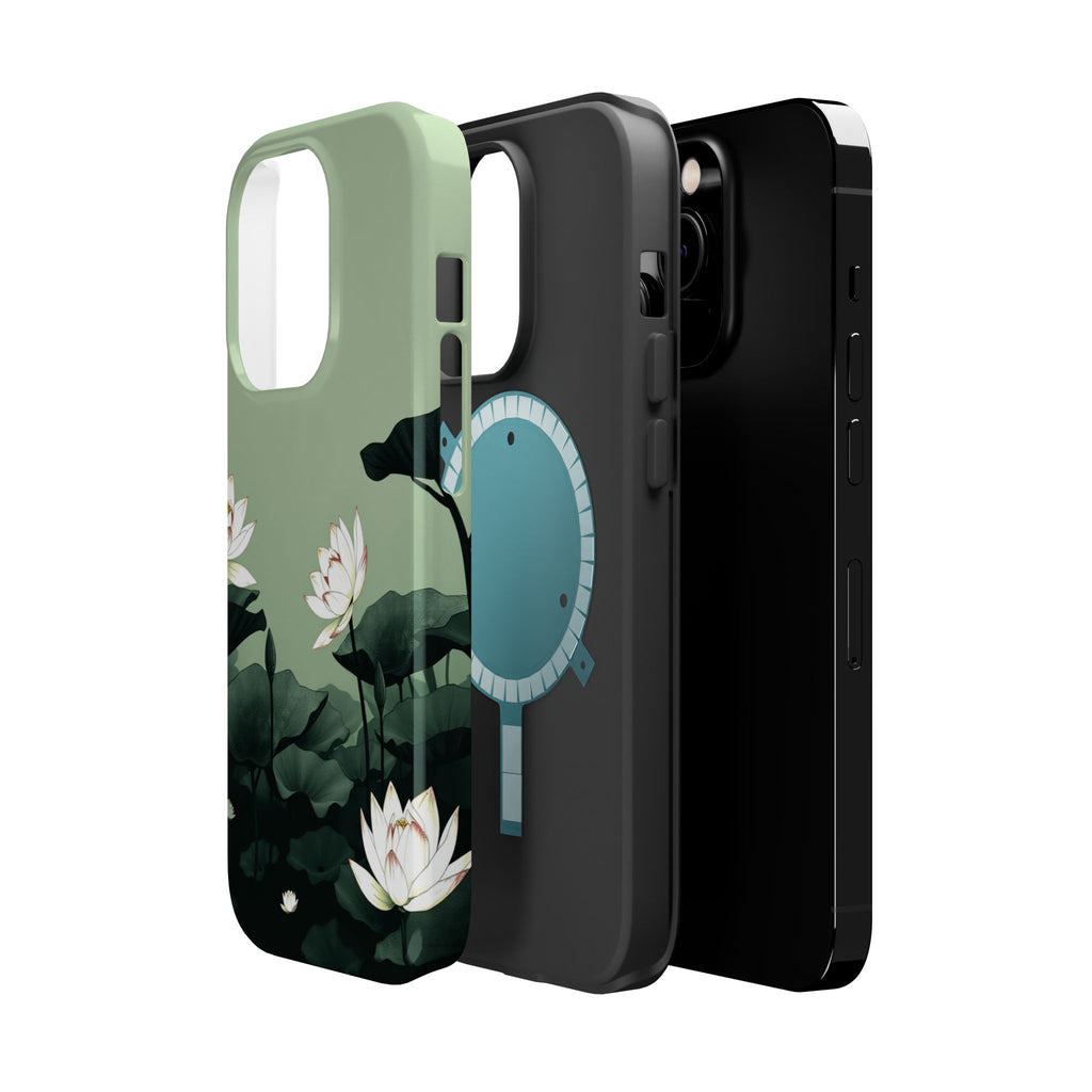 iPhone Sage And Ivory Lotus Pond Bold Modern Everyday Snap Case · iPhone Case