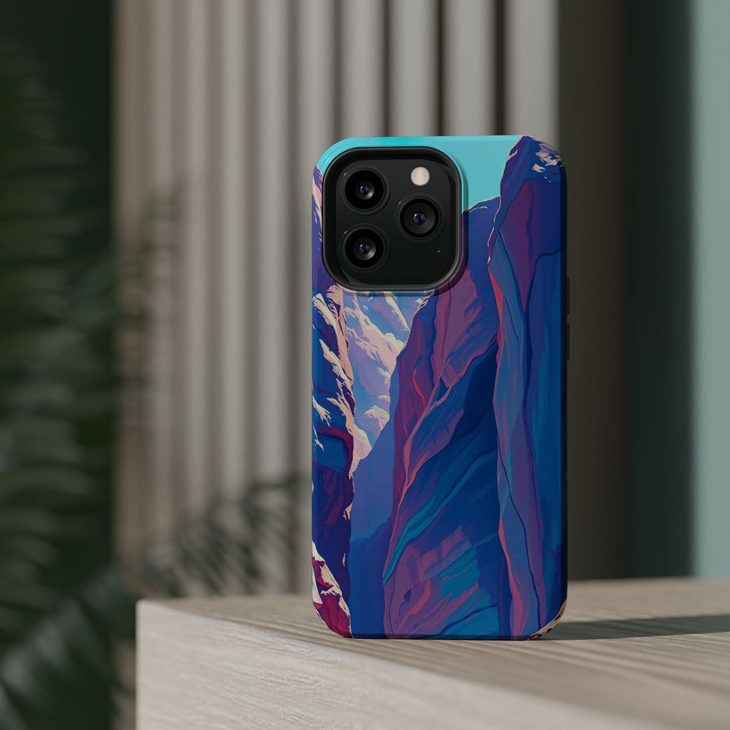 iPhone Cyan And Magenta Canyon Wall Slim Everyday Designer Case · iPhone Case