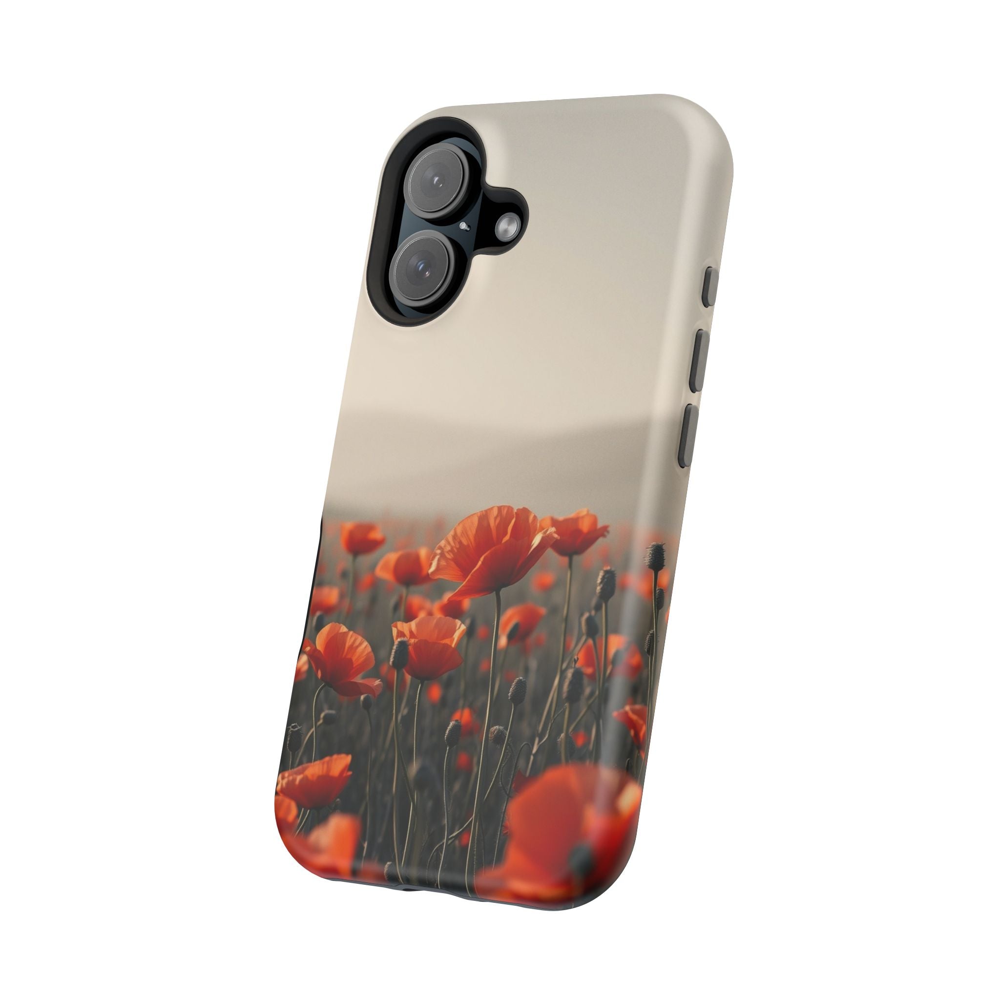 iPhone Charcoal And Copper Poppy Field Slim Everyday Designer Case · iPhone Case