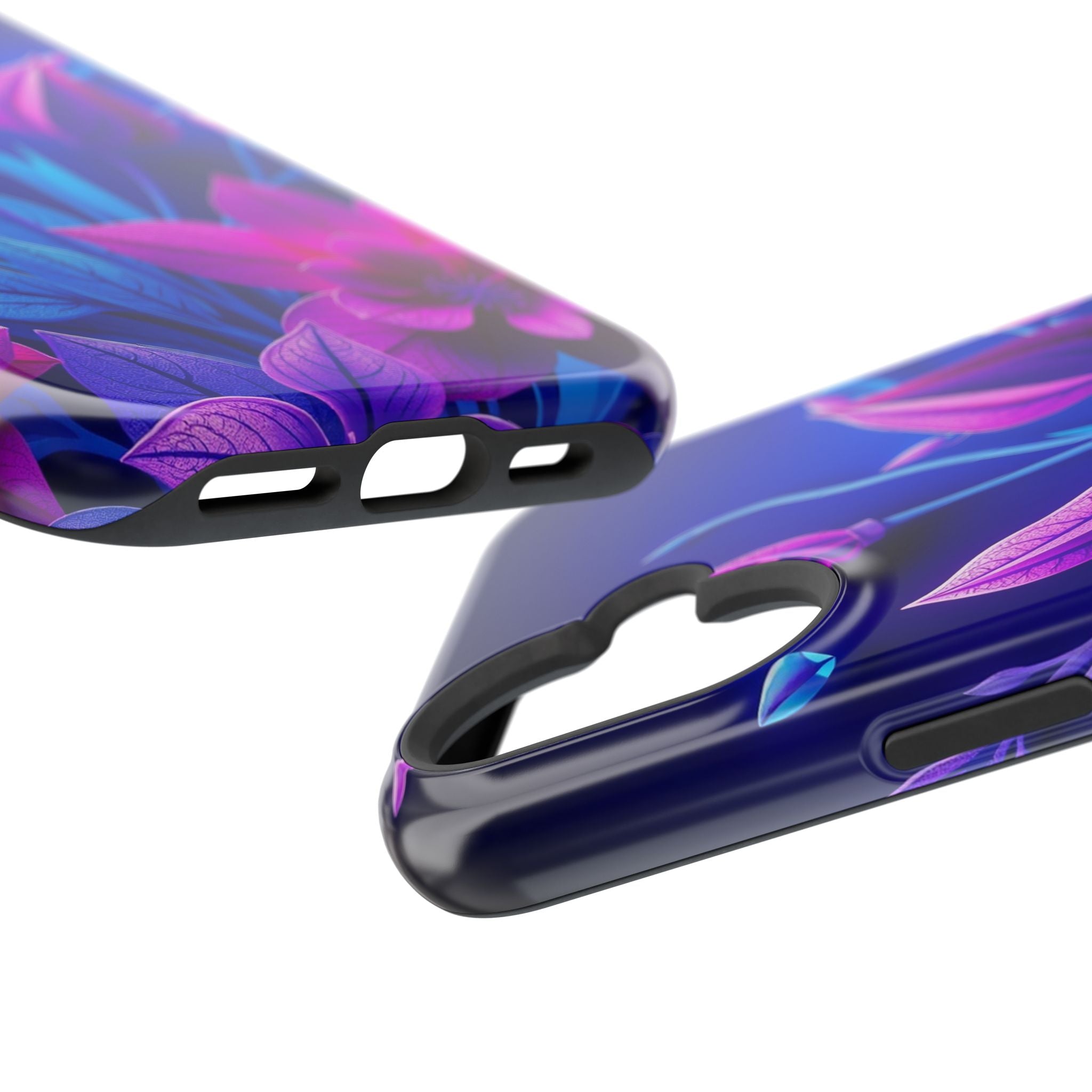 iPhone Neon Floral Paper Cut Art Bold Modern Everyday Snap Case · iPhone Case