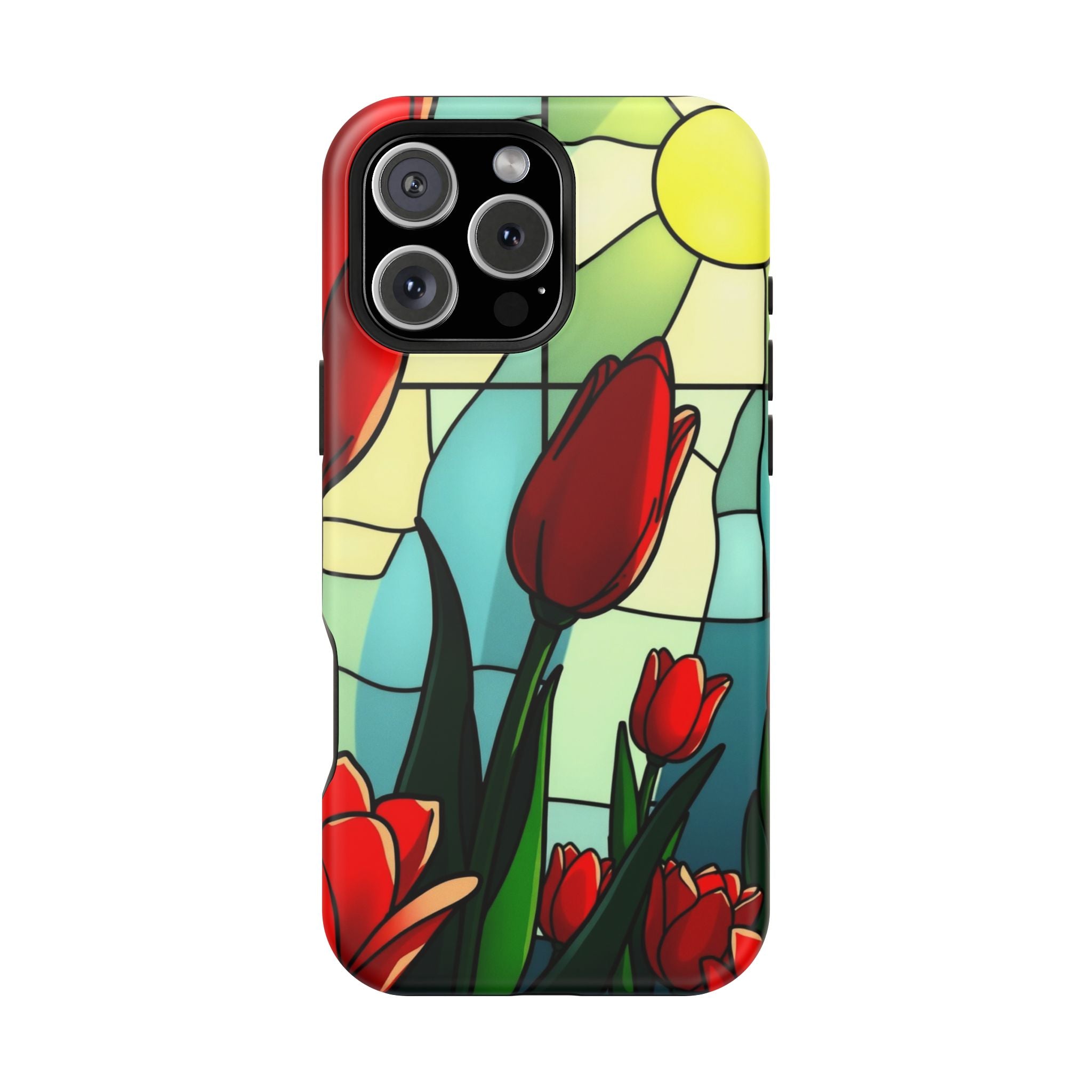 iPhone Tulip Row Stained Glass Slim Everyday Designer Case · iPhone Case