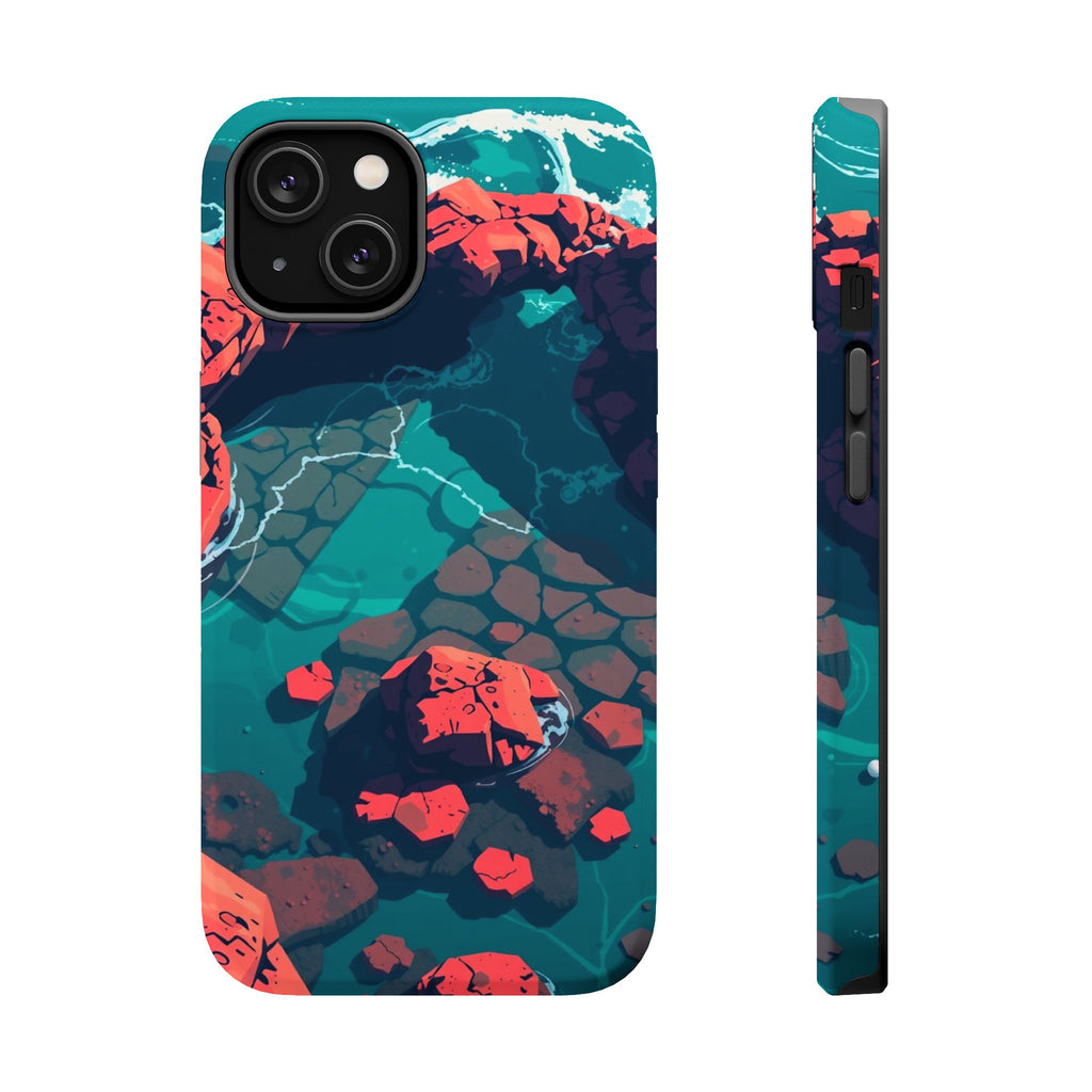 iPhone Tidal Pool Pixel Art -Bit Bold Modern Everyday Snap Case · iPhone Case