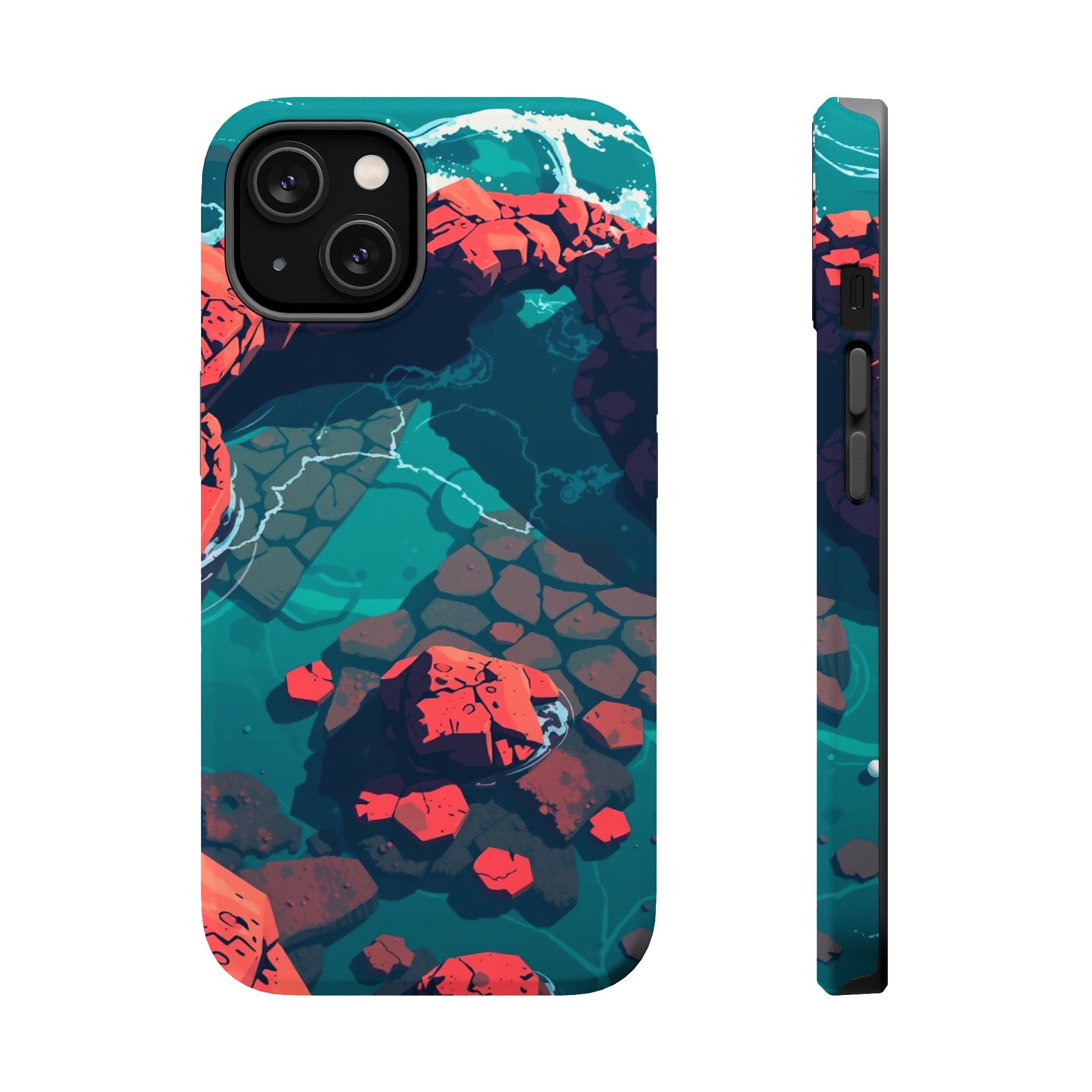 iPhone Tidal Pool Pixel Art -Bit Bold Modern Everyday Snap Case · iPhone Case
