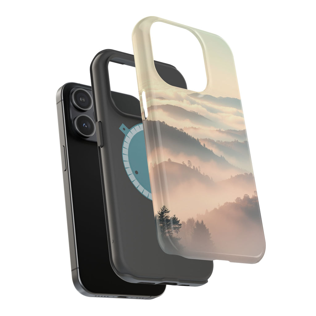 iPhone Mint And Blush Fog Rolling Over Hills Slim iPhone Everyday · iPhone Case