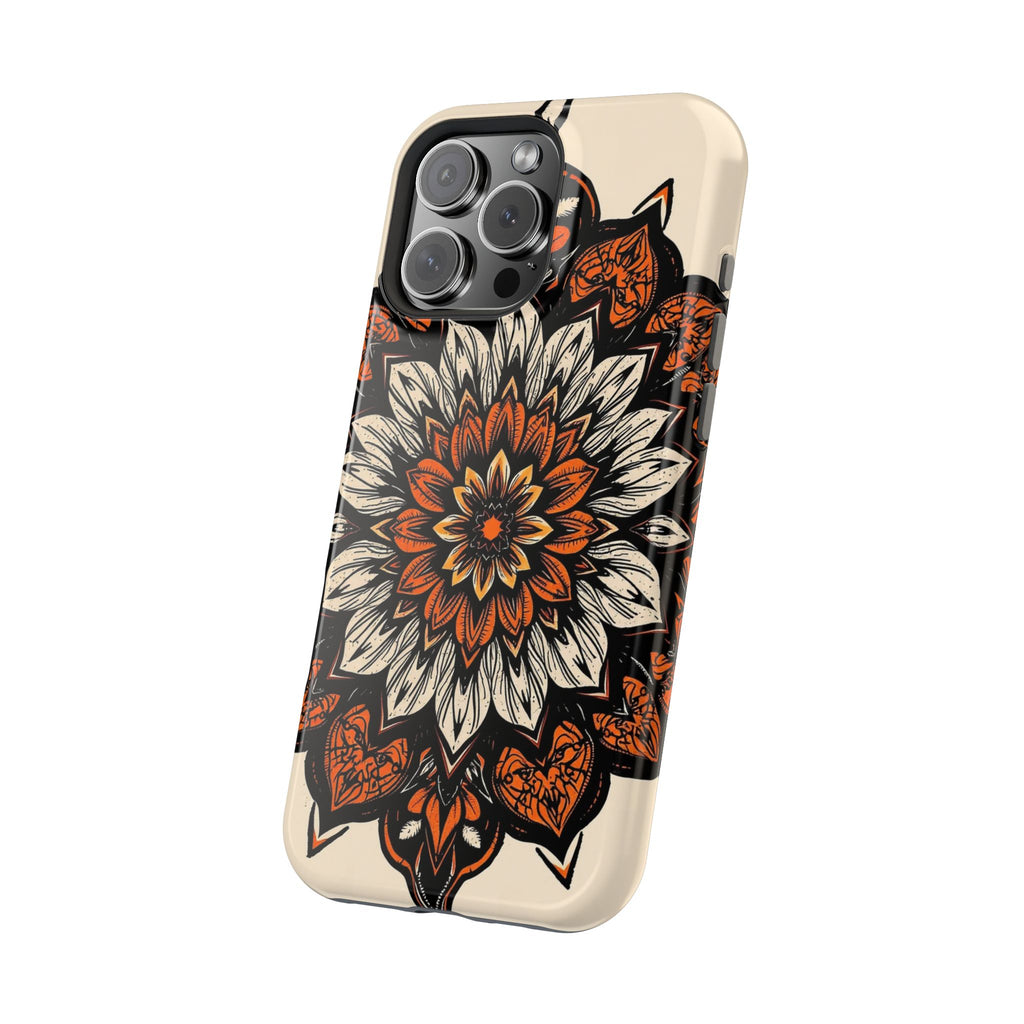 iPhone Burnt Orange And Sand Floral Mandala Slim Snap Cas Carry Case · iPhone Ca