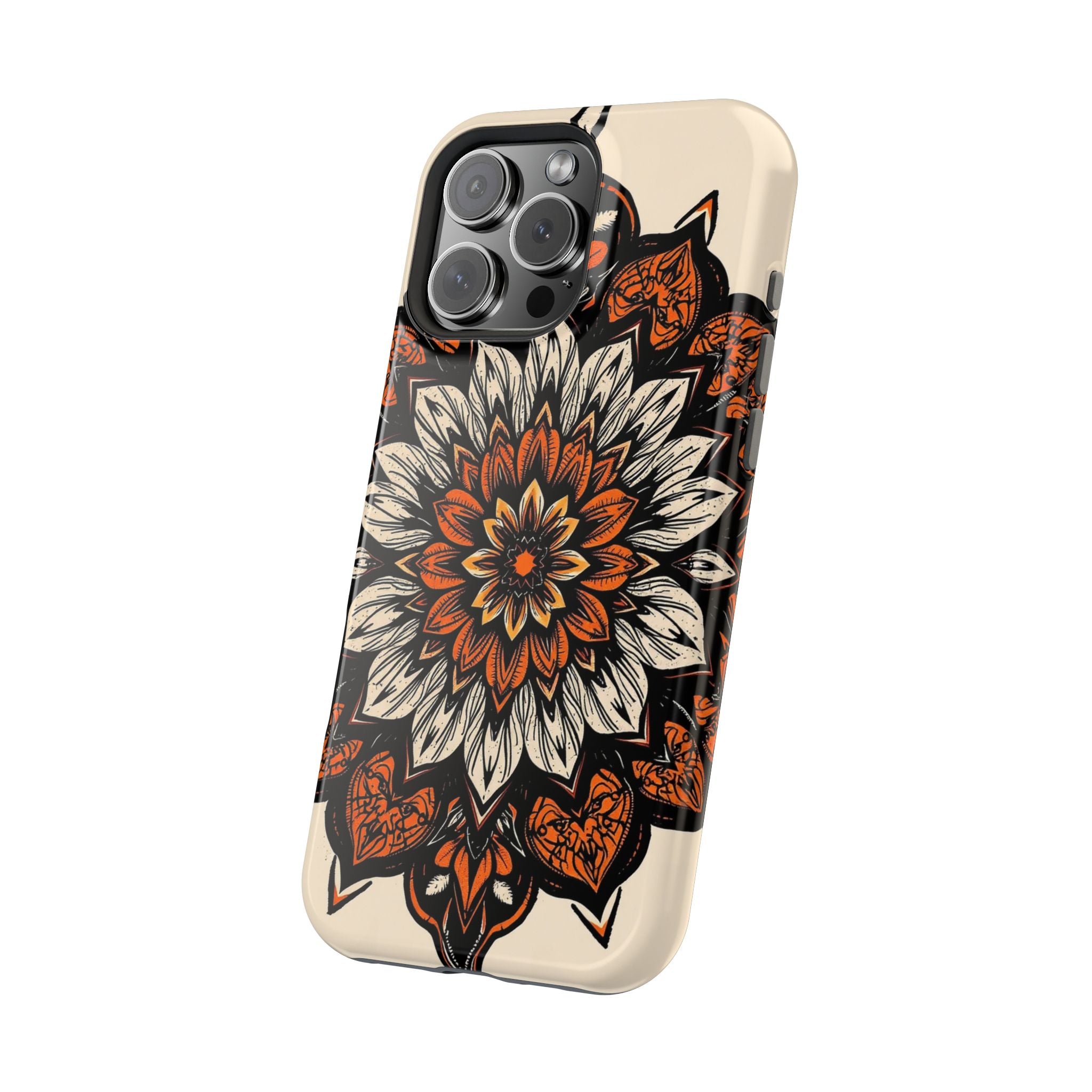 iPhone Burnt Orange And Sand Floral Mandala Slim Snap Cas Carry Case · iPhone Ca