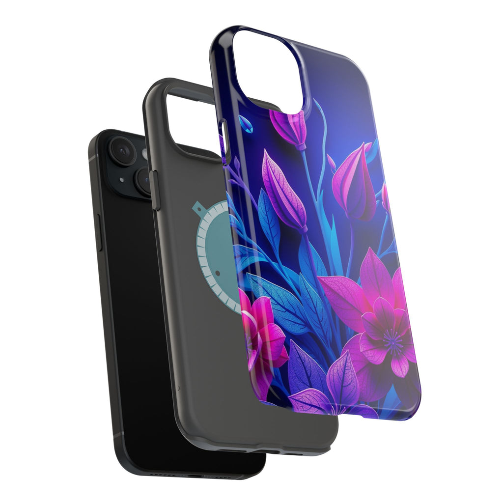 iPhone Neon Floral Paper Cut Art Bold Modern Everyday Snap Case · iPhone Case