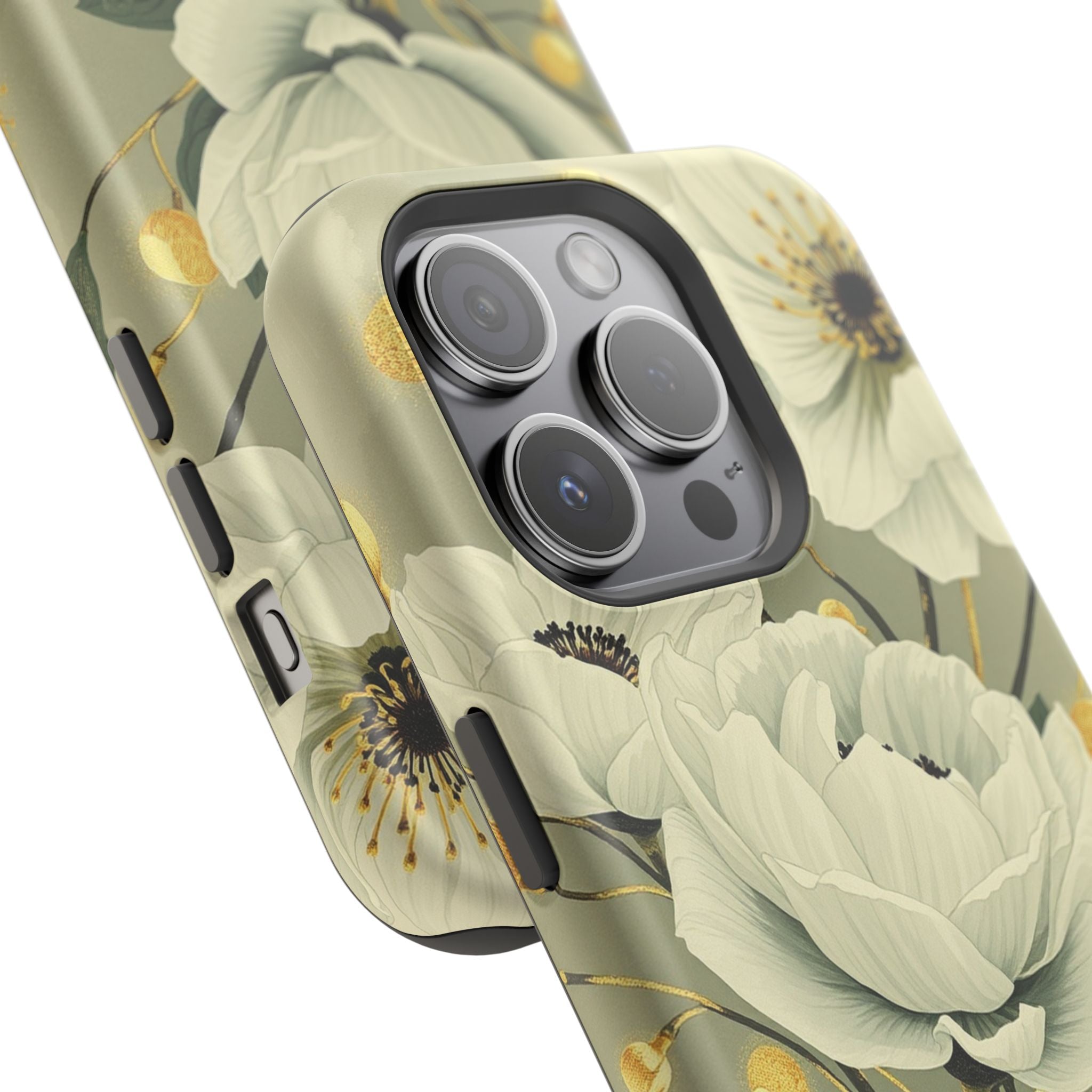 iPhone Sage And Ivory Floral Ink Wash Slim Everyday iPhone 14 Designer · iPhone