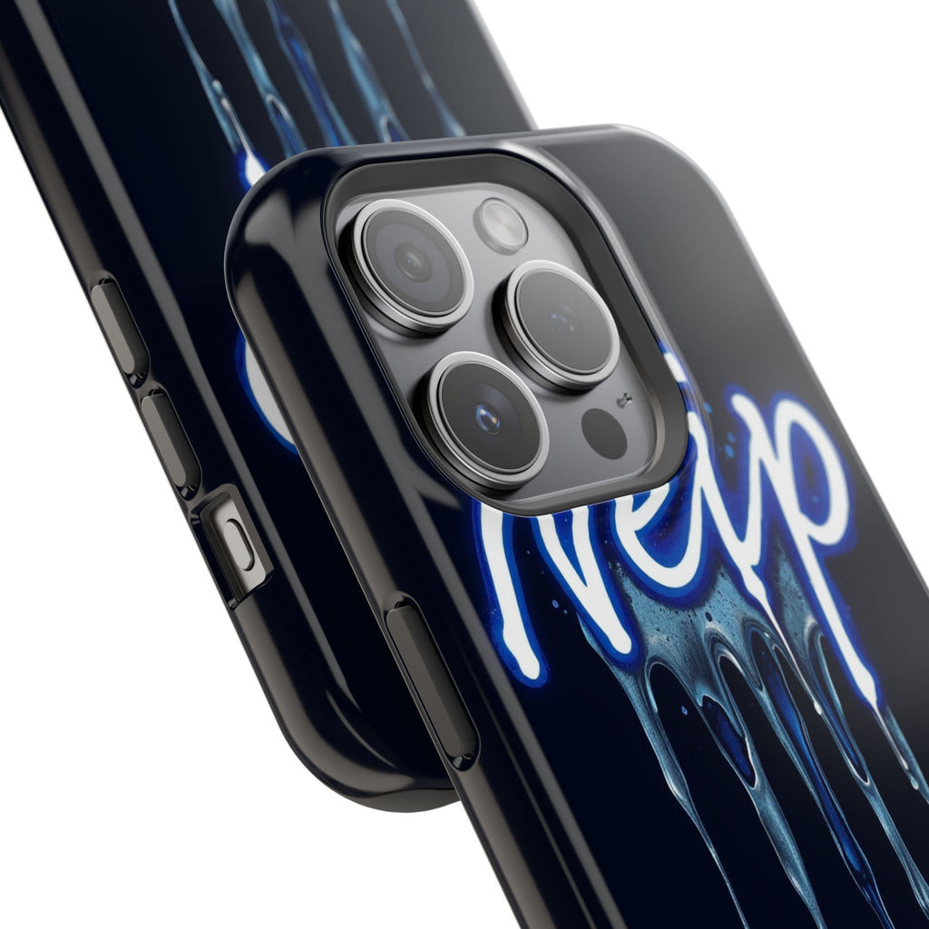 iPhone Midnight Blue And Silver Neon Drip Slim iPhone Everyday Designer · iPhone