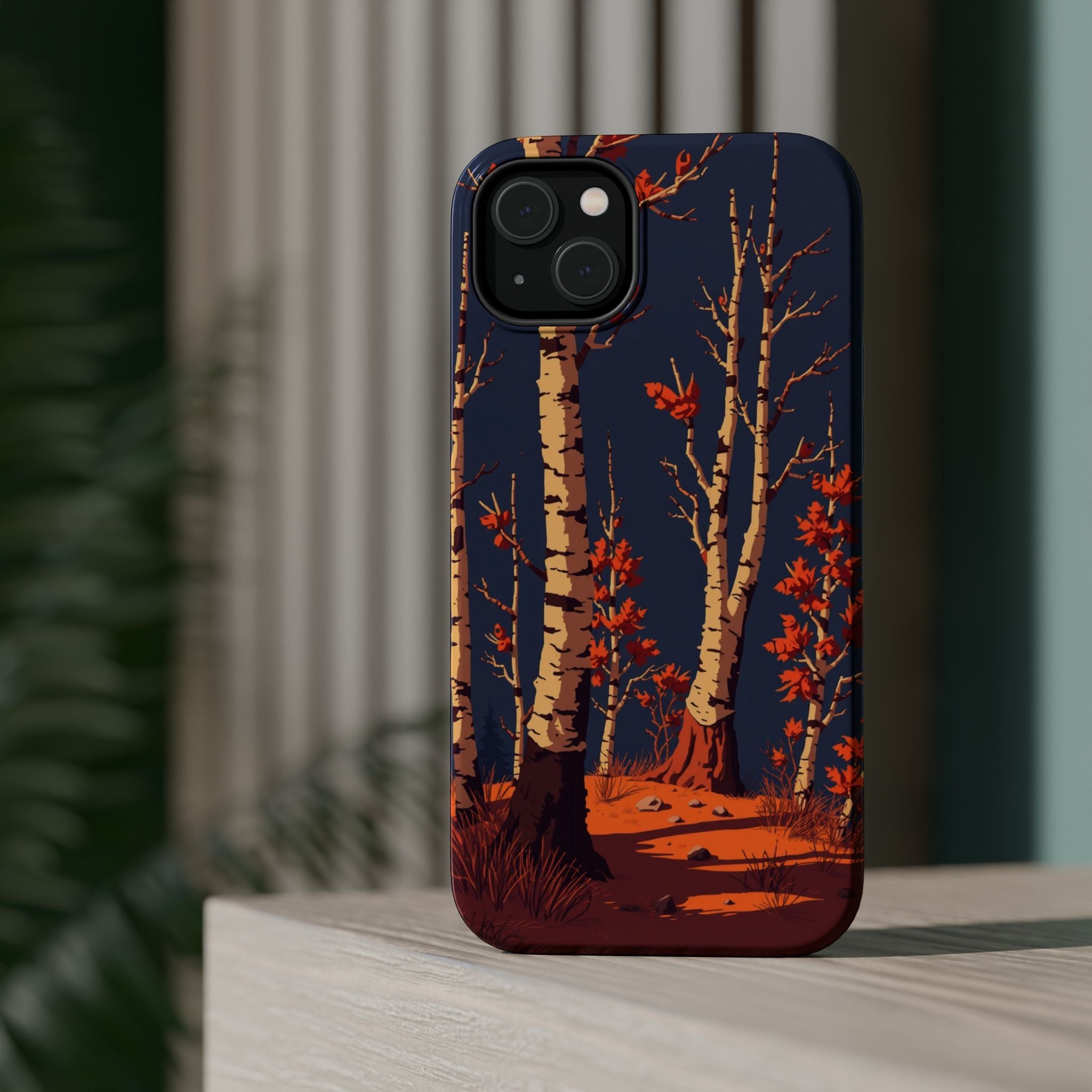 iPhone Birch Grove Pixel Art -Bit Bold Modern Everyday Snap Case · iPhone Case