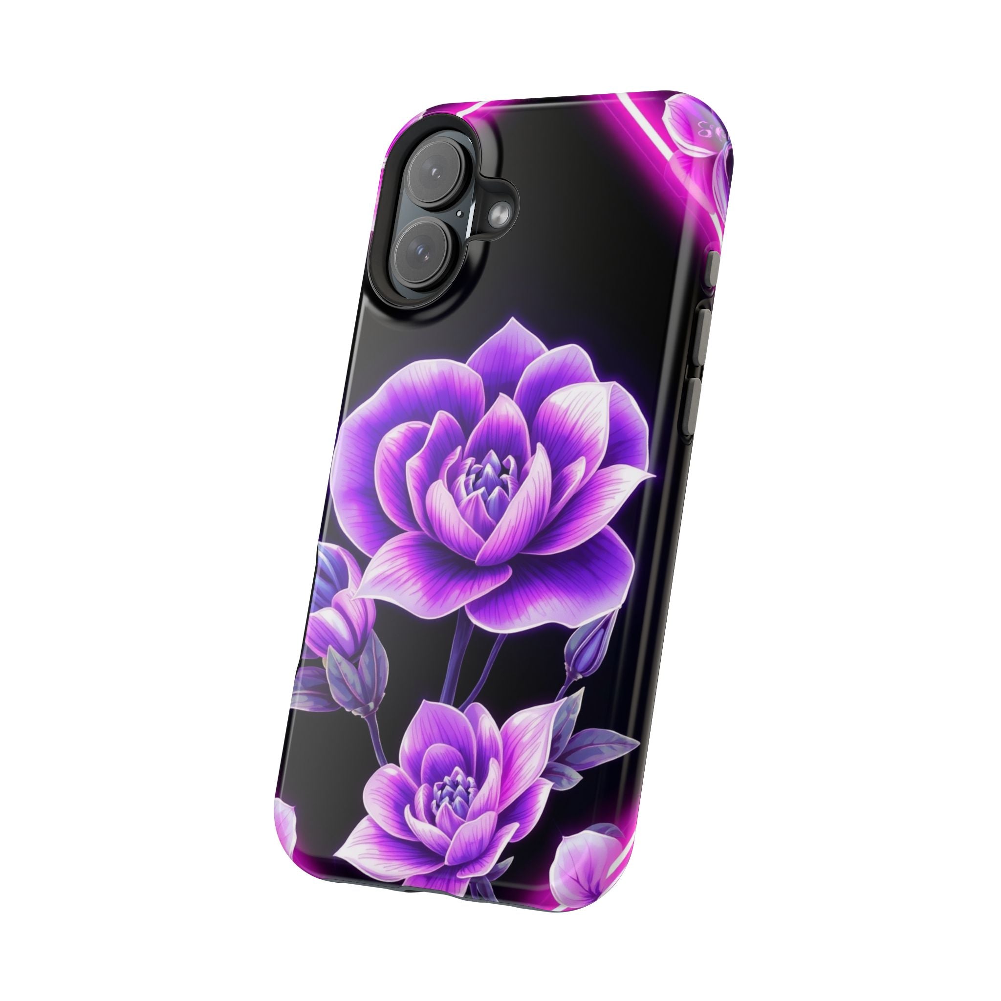 iPhone Floral Ombre Neon Cyberpunk Bold Modern Everyday Snap Case · iPhone Case
