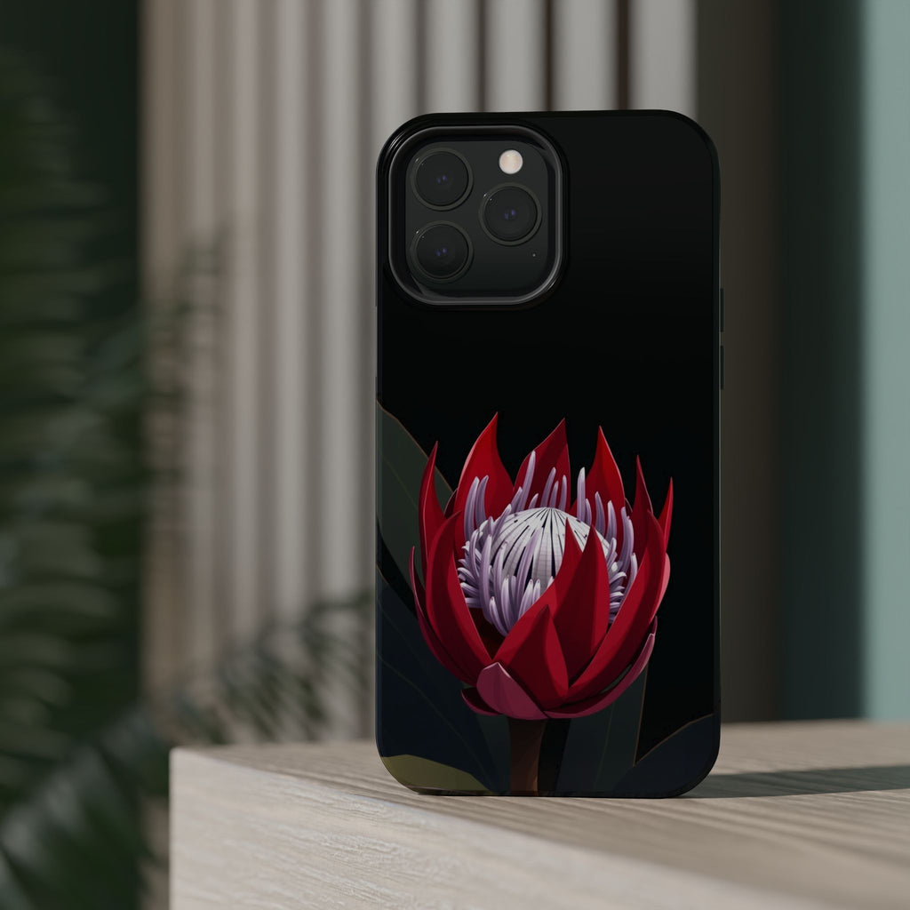 iPhone Black And Crimson Protea Bold Slim Everyday Designer Case · iPhone Case