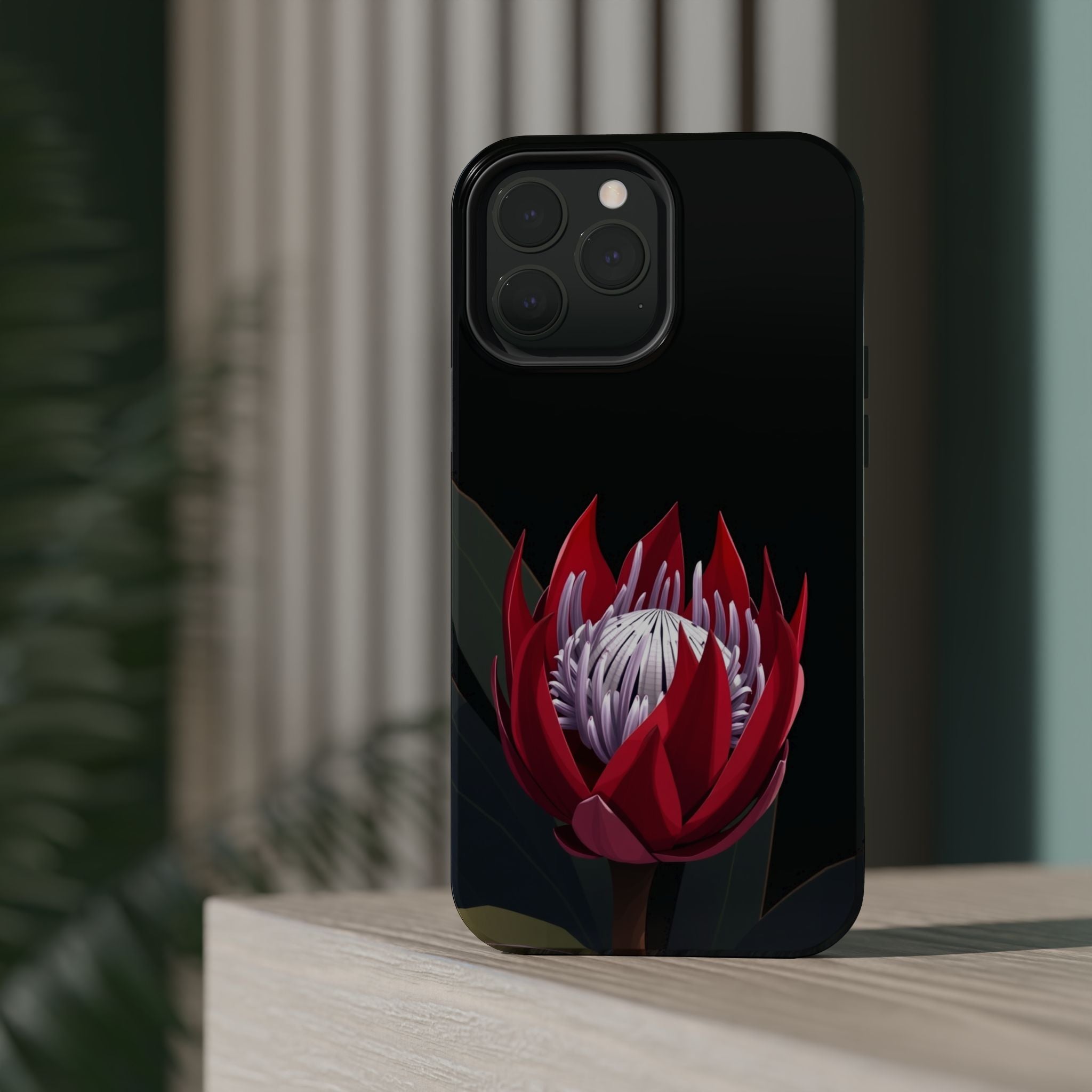 iPhone Black And Crimson Protea Bold Slim Everyday Designer Case · iPhone Case