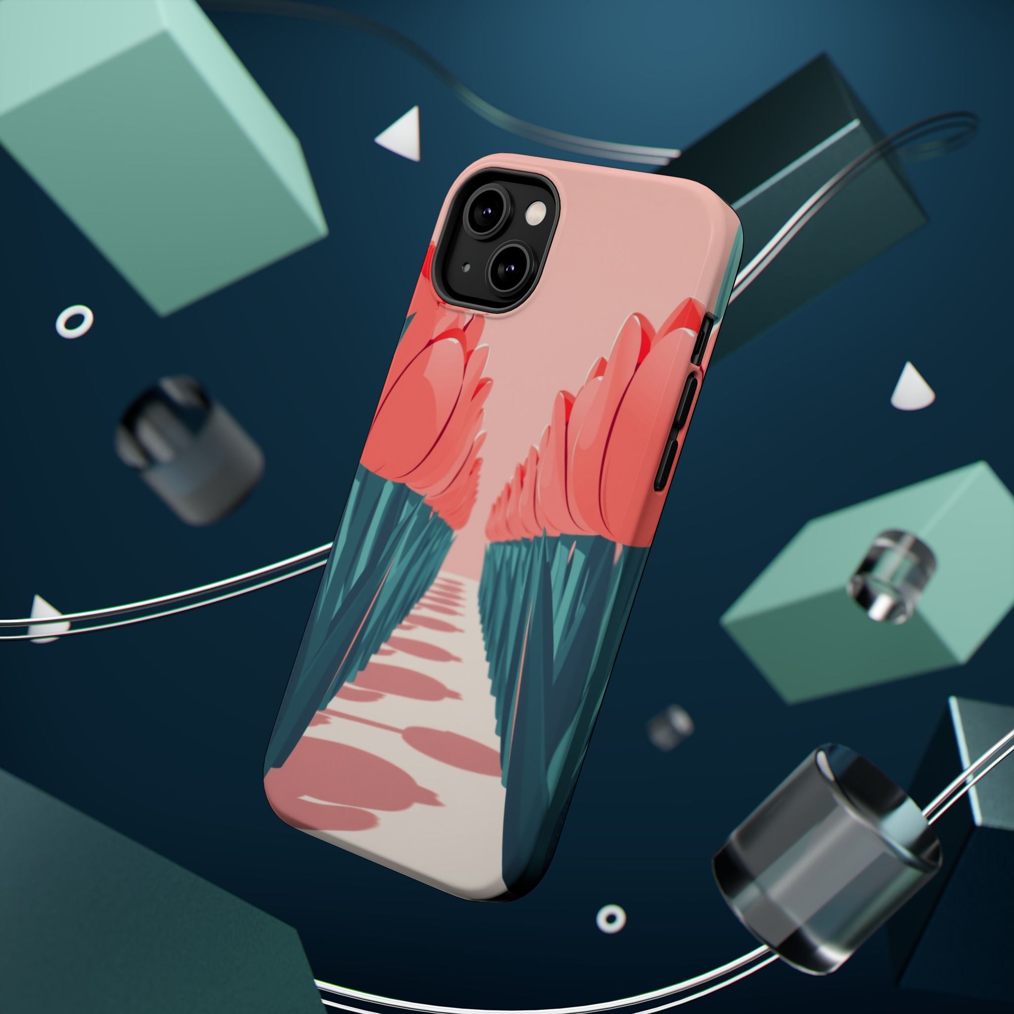 iPhone Tulip Row Pastel Kawaii Slim Everyday Designer Case · iPhone Case