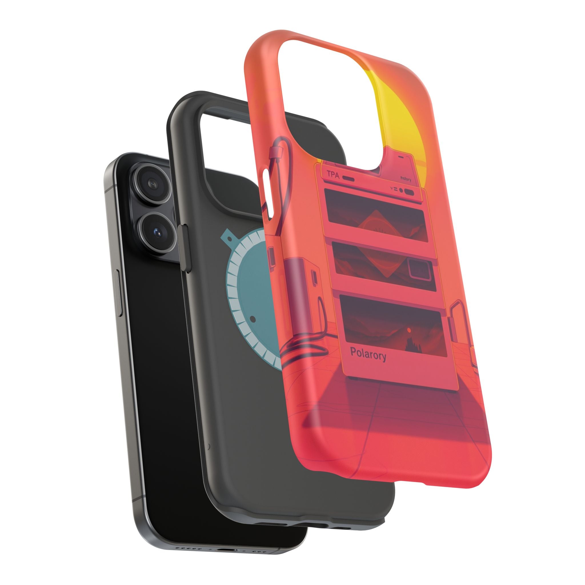 iPhone Polaroid Stack Memory Neon Cyberpunk Slim Everyday Designer Case · iPhone