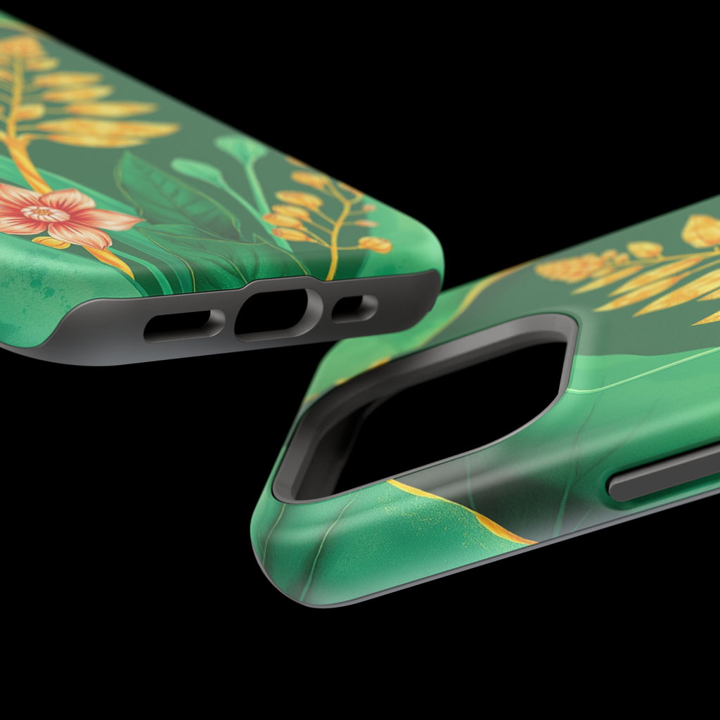 iPhone Emerald Green And Gold Botanical Illustration Ga Slim Snap Case · iPhone