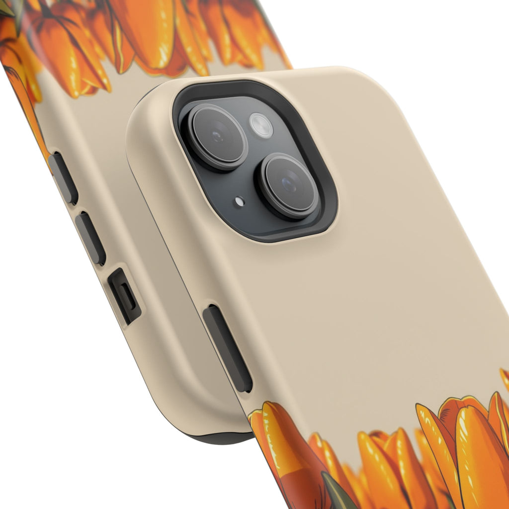 iPhone Burnt Orange And Sand Tulip Row Slim Everyday Designer Case · iPhone Case