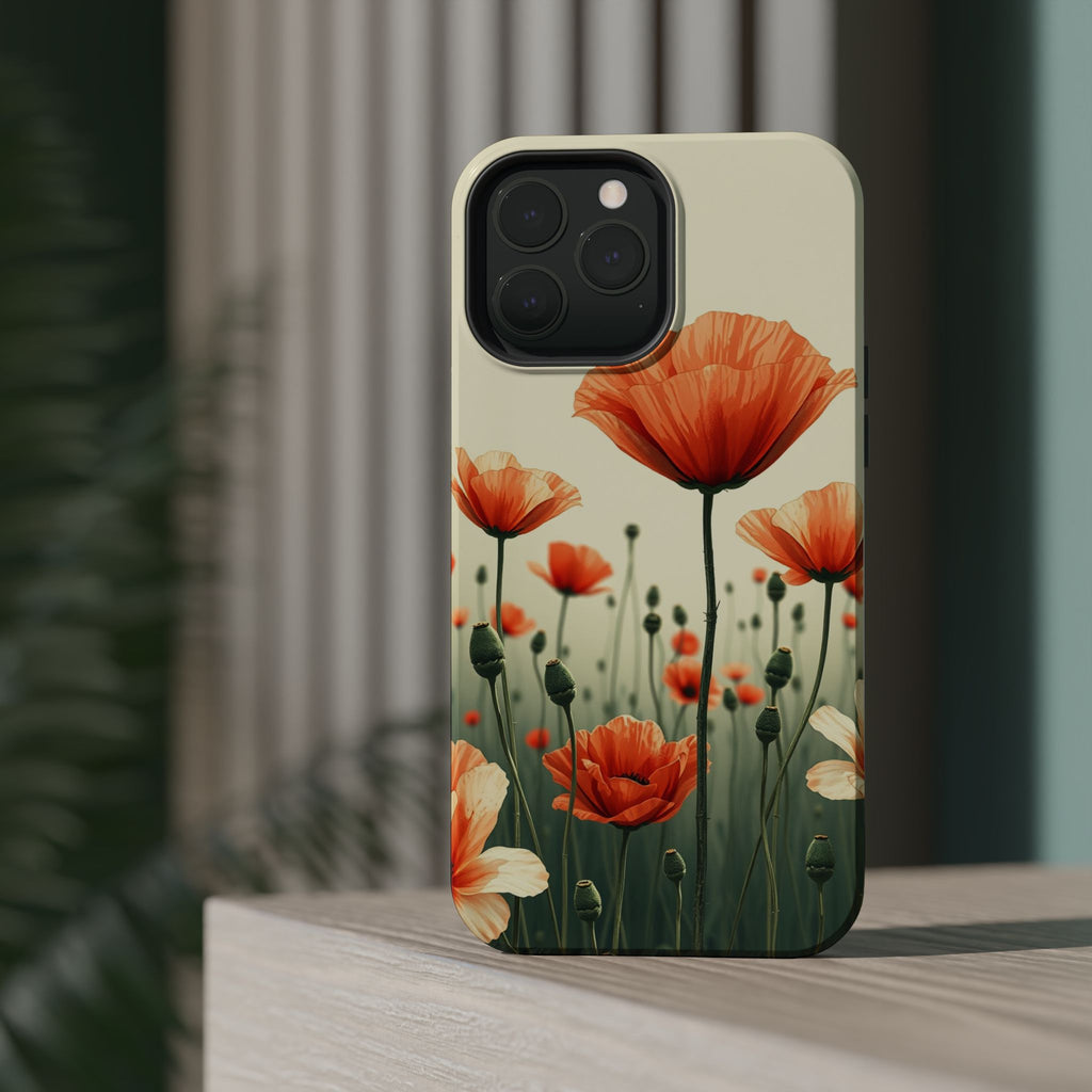 iPhone Sage And Ivory Poppy Field Bold Modern Everyday Snap Case · iPhone Case