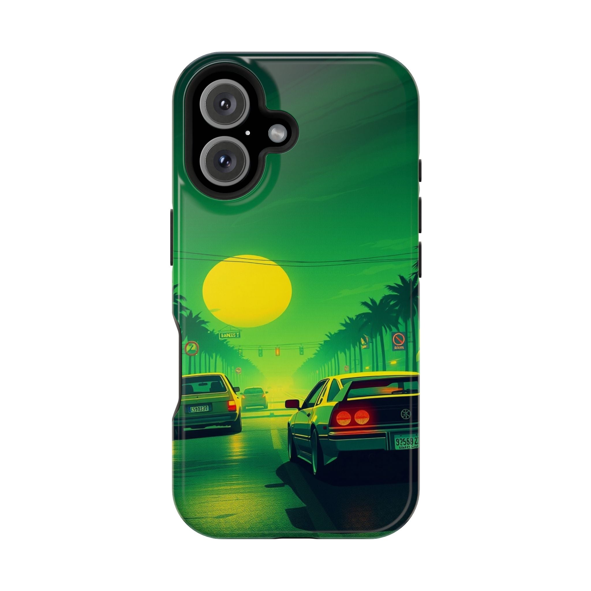 iPhone Dreamy Sunset Drive 80s Design Slim Everyday Designer Case · iPhone Case