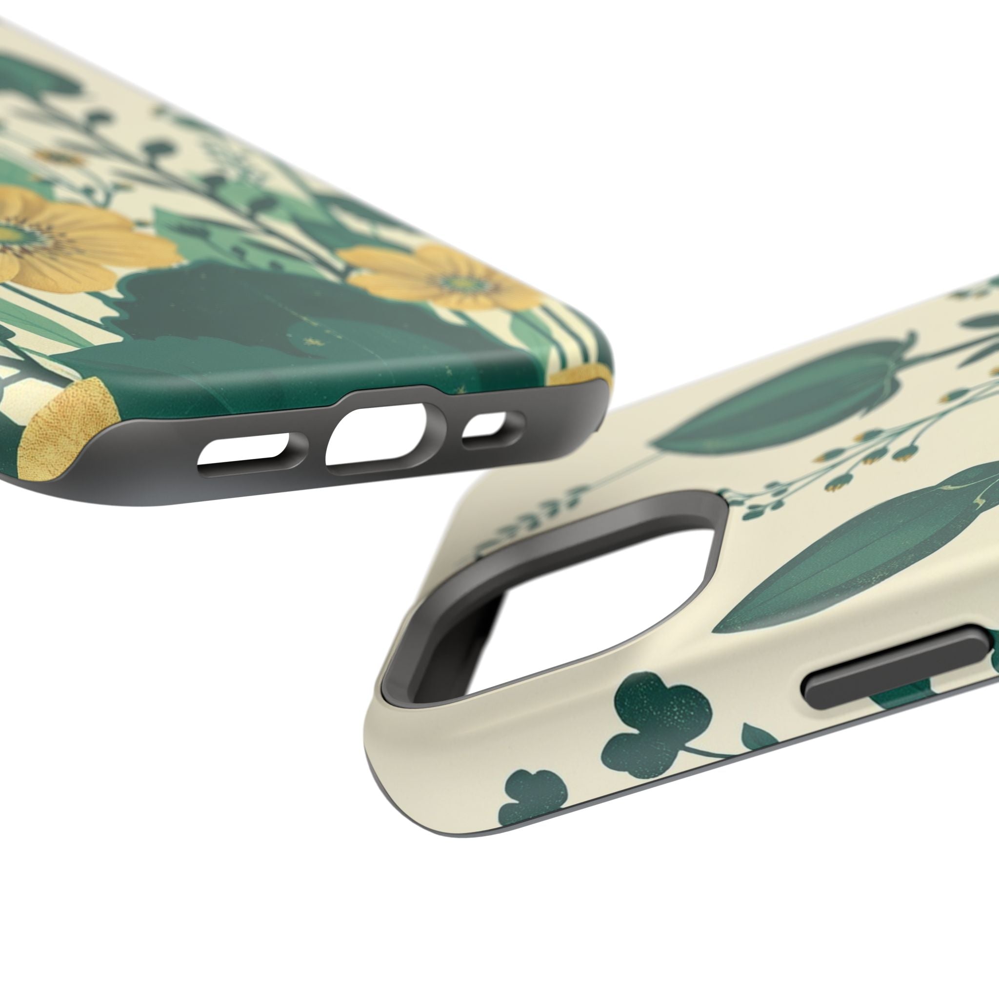 iPhone Emerald Green And Gold Pressed Botanicals Clean iPhone Minimal · iPhone C