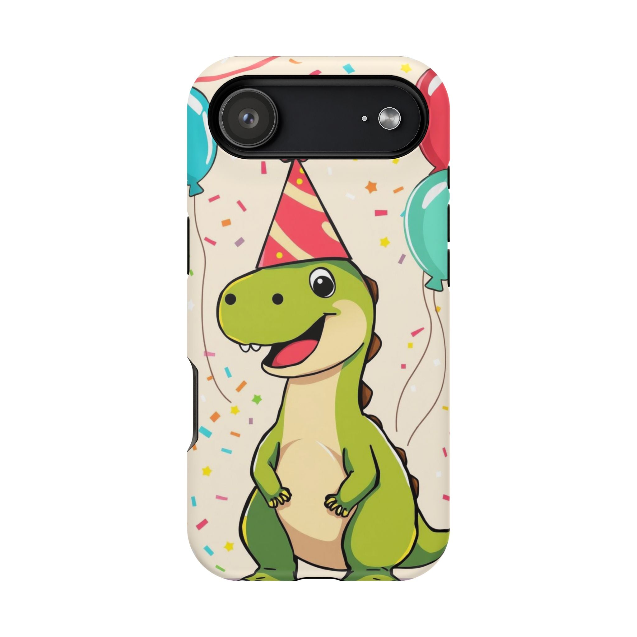 iPhone Dino with Party Hat Kids Fun Phone Case Gift Slim Snap Case · iPhone Case