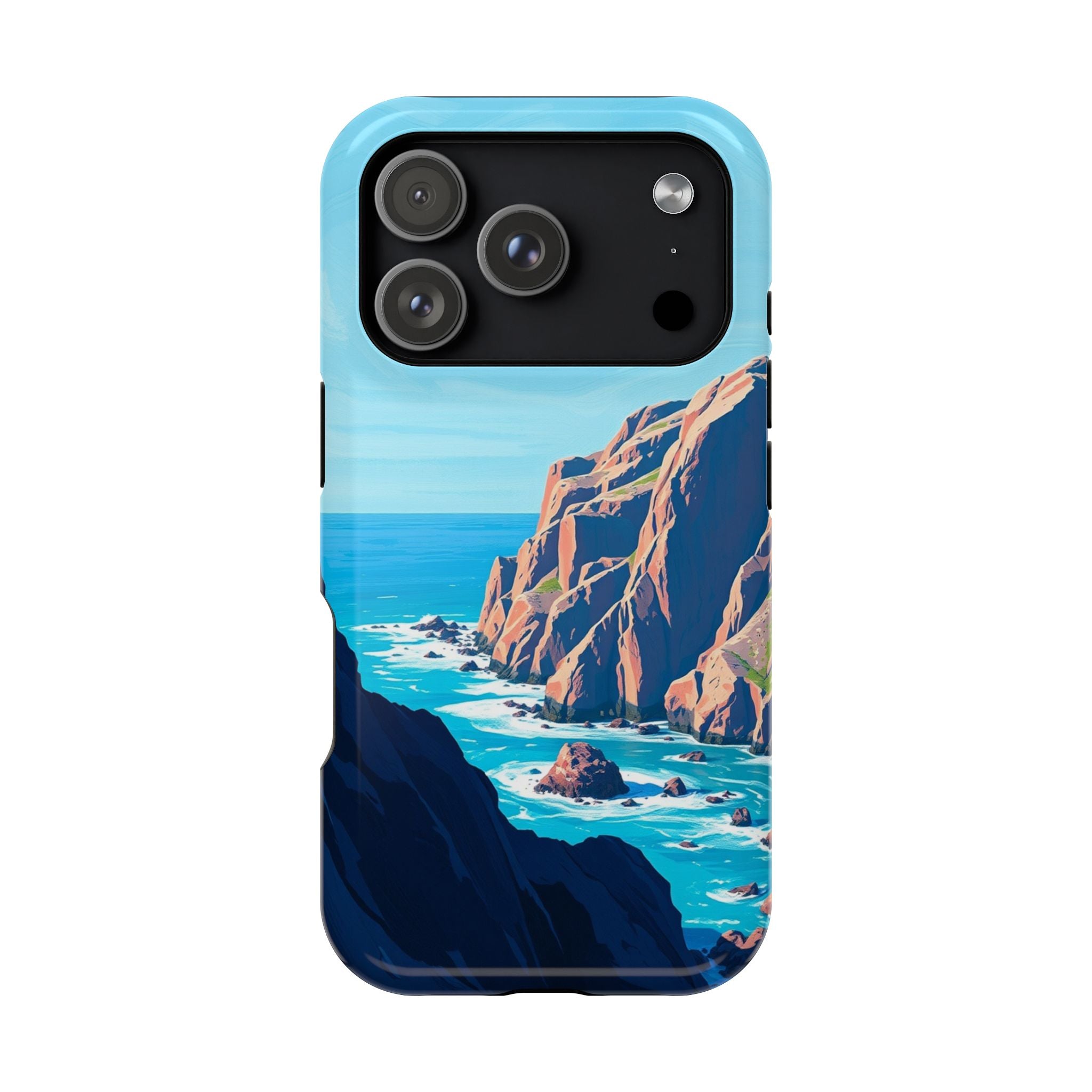 iPhone Rocky Coastline Oil Painting Impressionist iPhone Clean Minimal · iPhone