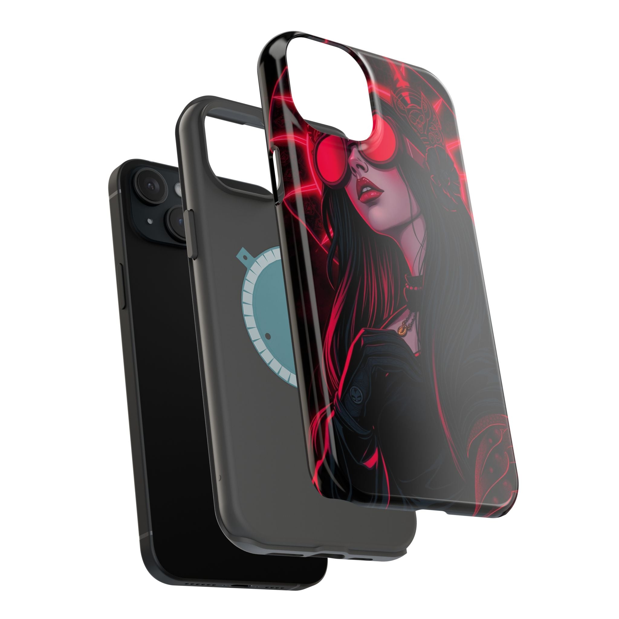 iPhone Black And Crimson Art Nouveau Female Slim Everyday Designer Case · iPhone