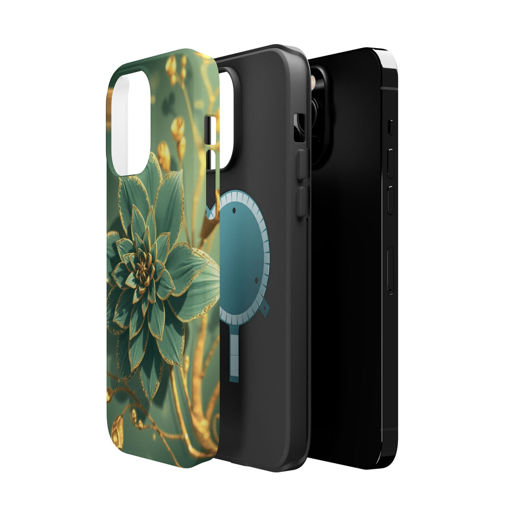 iPhone Floral Gold Foil Pixel Art -Bit Slim Everyday Designer Case · iPhone Case