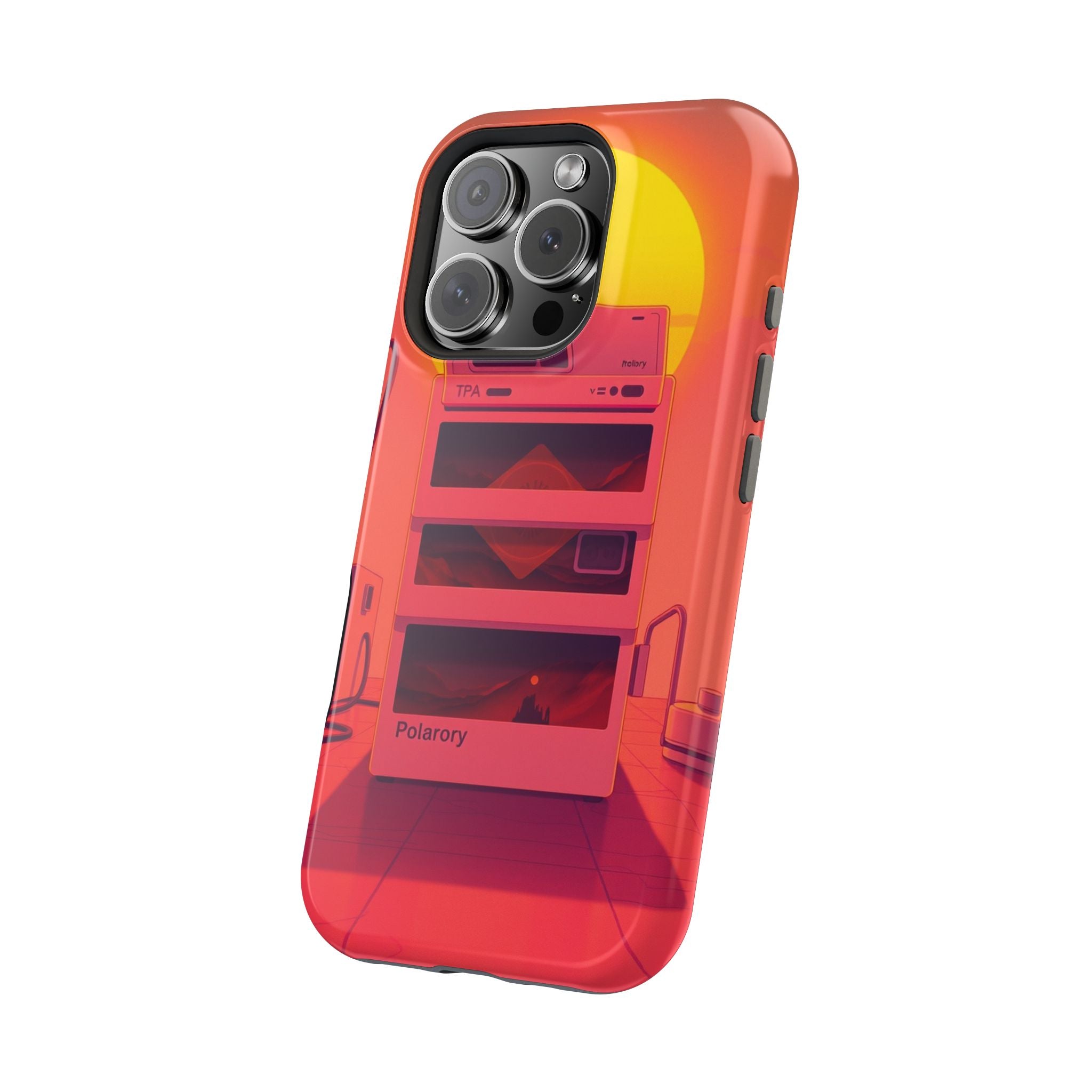 iPhone Polaroid Stack Memory Neon Cyberpunk Slim Everyday Designer Case · iPhone