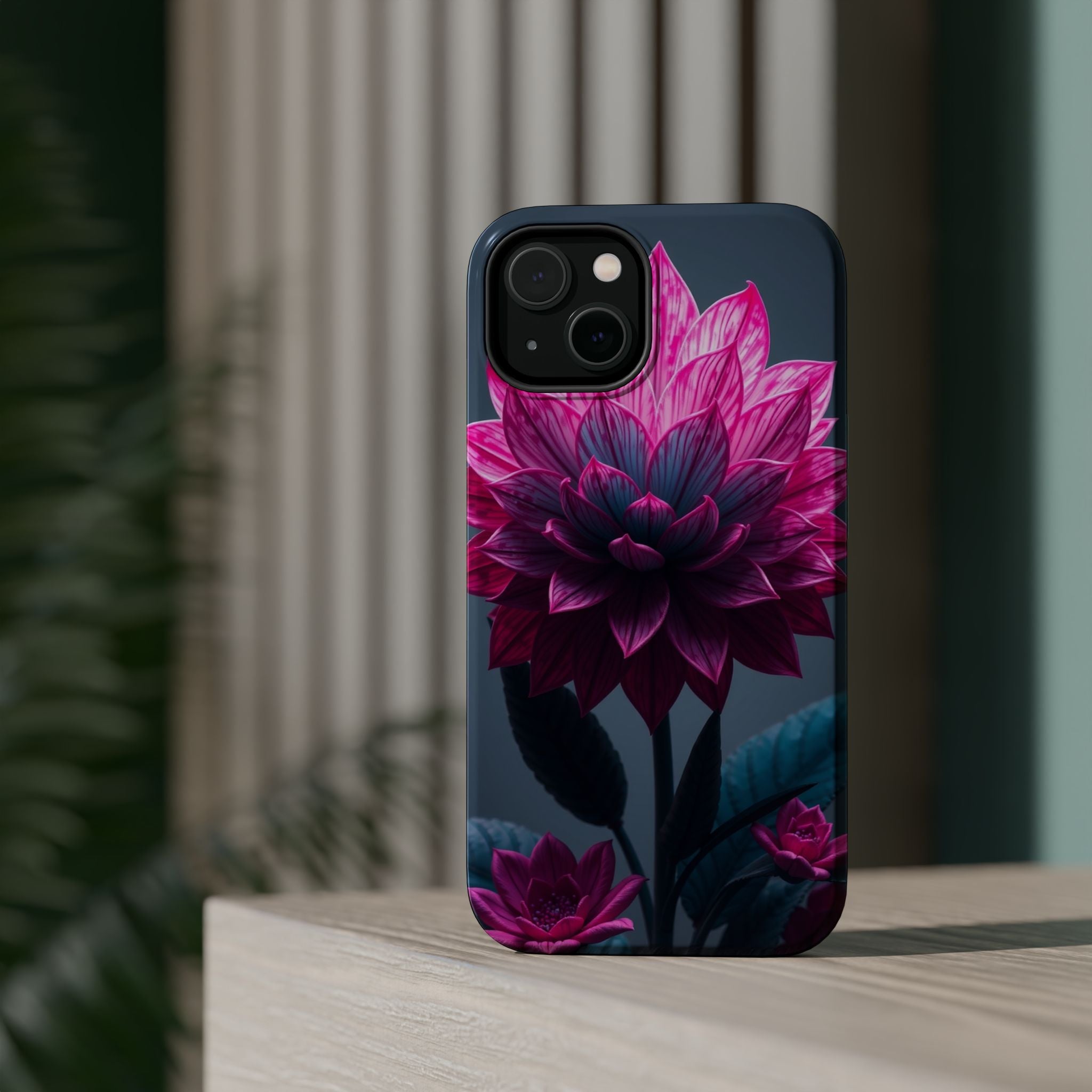 iPhone Cyan And Magenta Floral Dark Academia Slim iPhone Everyday · iPhone Case