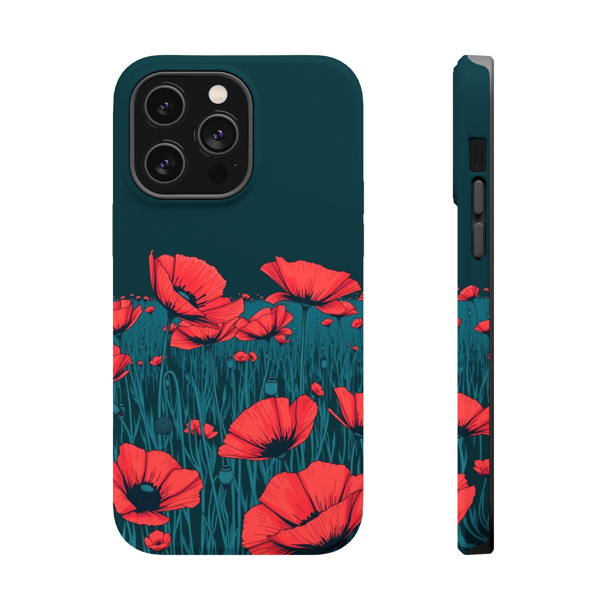iPhone Poppy Field Dark Gothic Ink Clean Minimal Snap Cas Slim Snap Case · iPhon