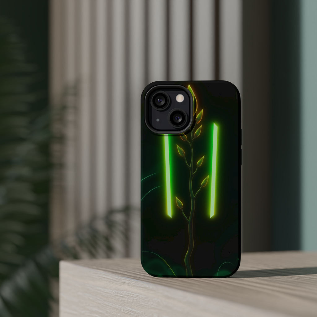 iPhone Emerald Green And Gold Minimalist Stem Slim iPhone Everyday · iPhone Case