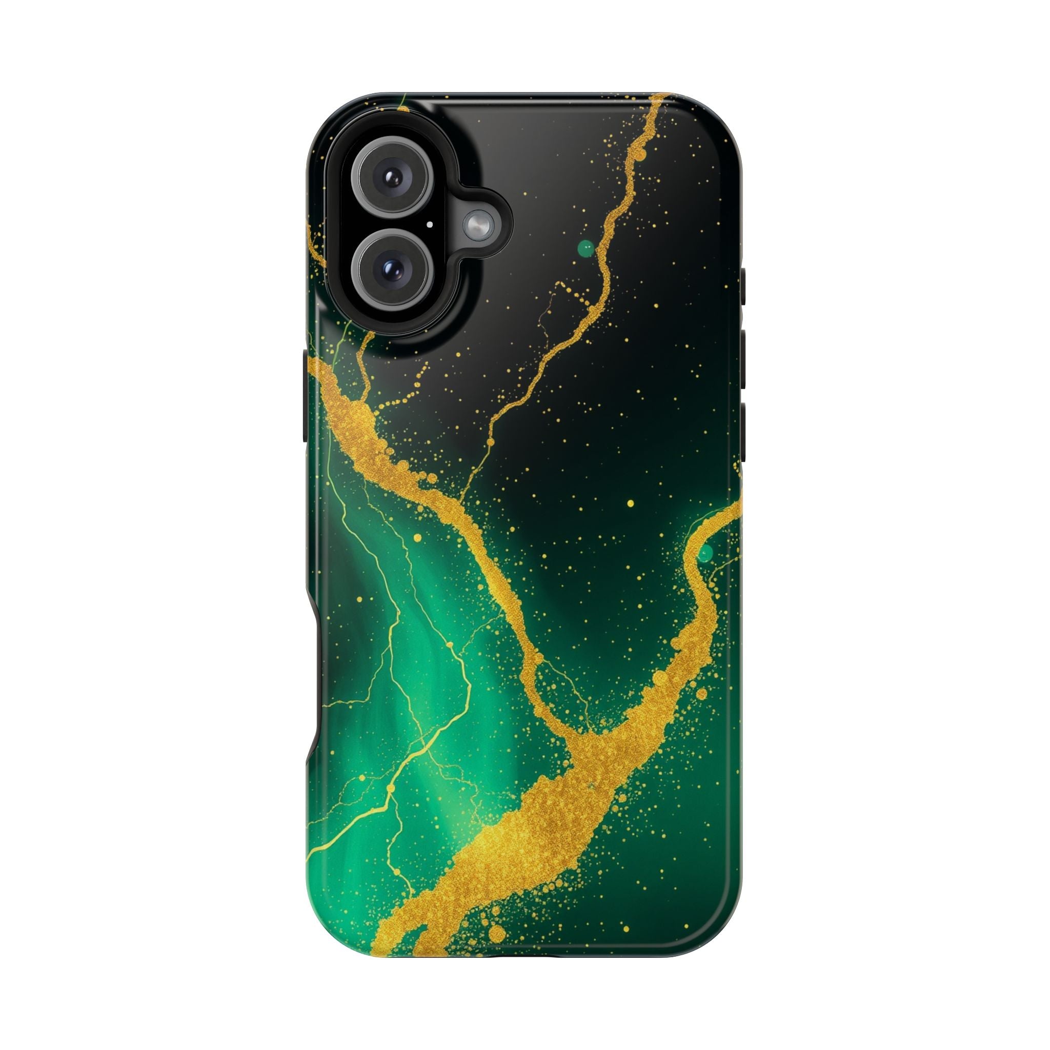 iPhone Emerald Green And Gold Petal Storm Slim iPhone Everyday Designer · iPhone