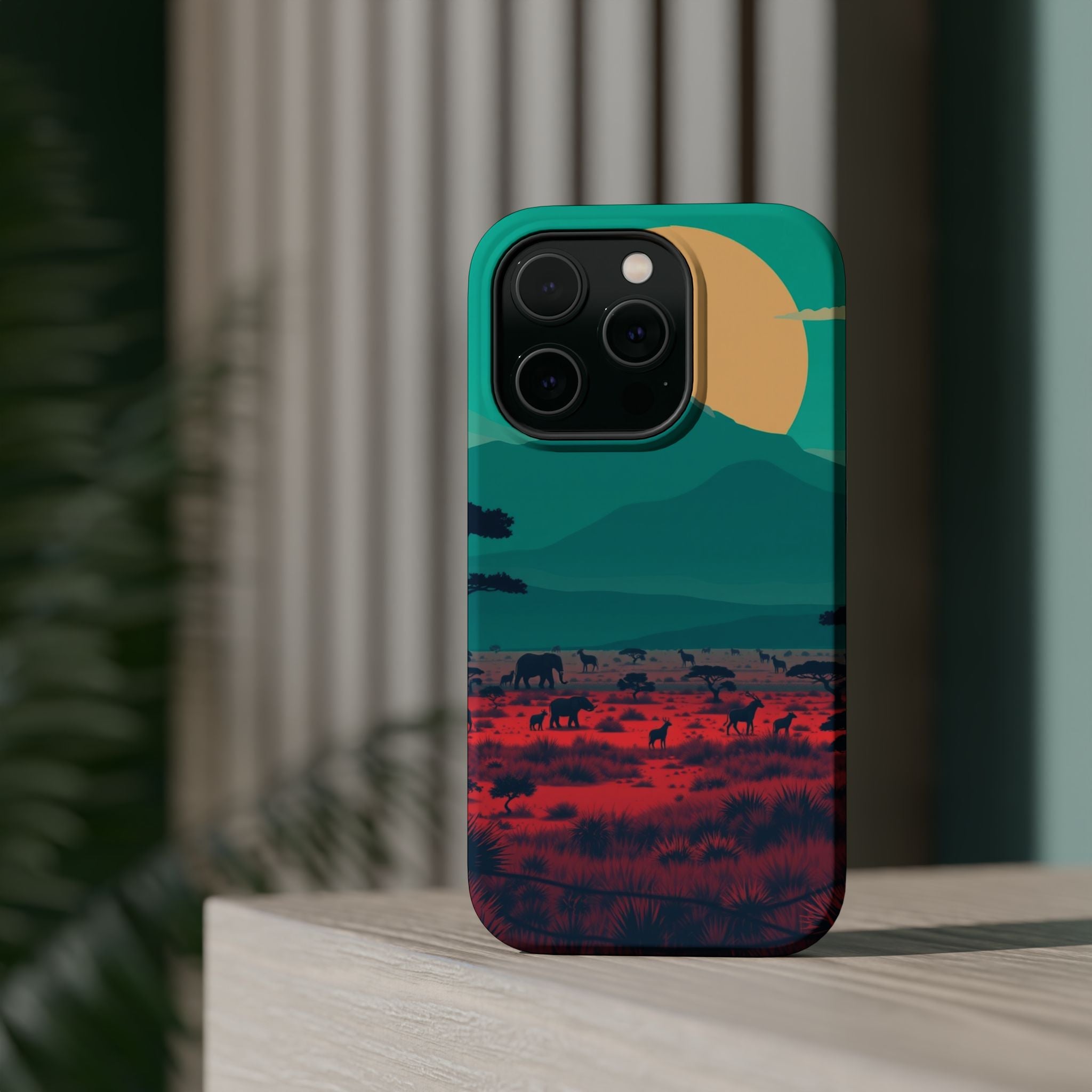 iPhone Savanna Horizon Vintage Retro Poster Slim iPhone Everyday · iPhone Case