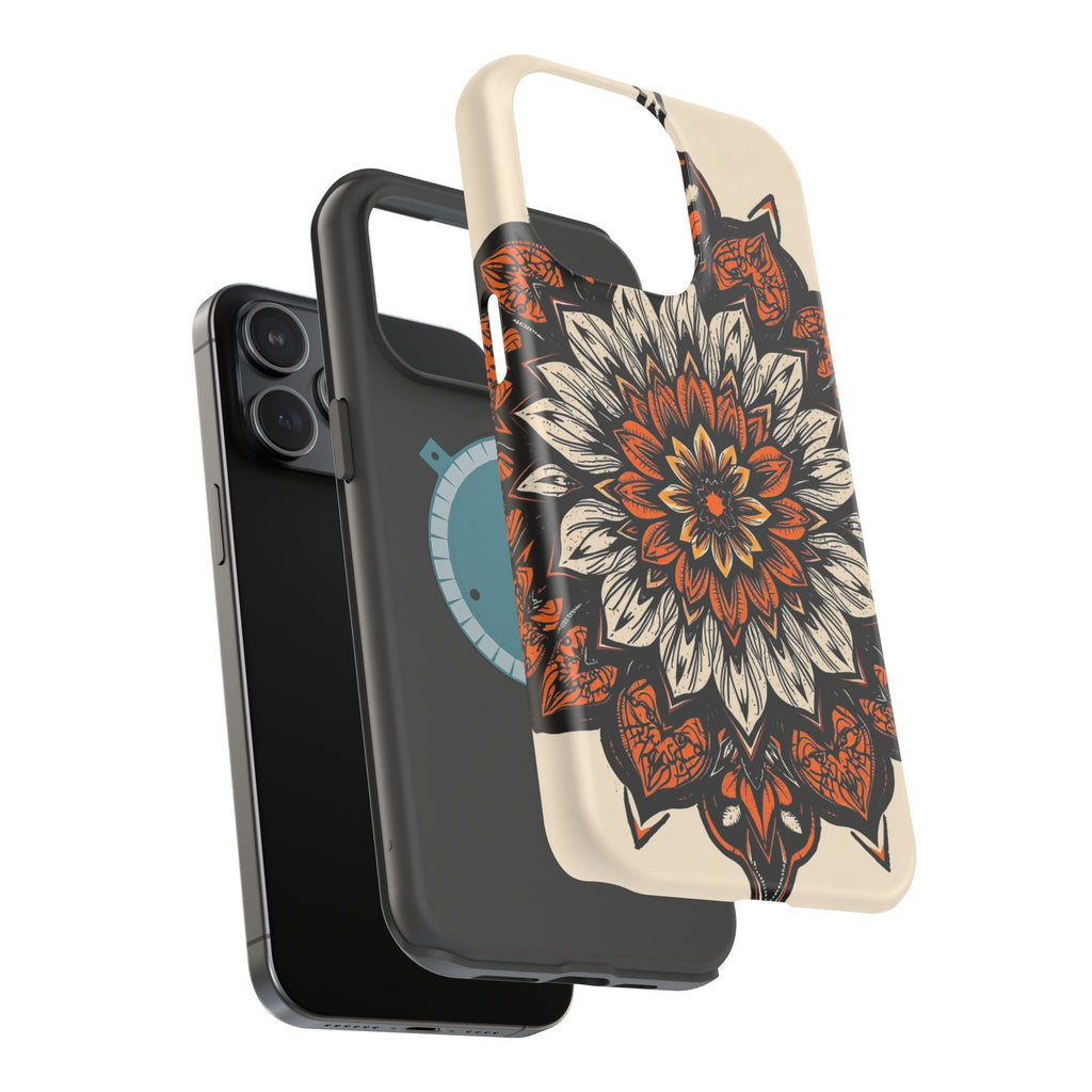 iPhone Burnt Orange And Sand Floral Mandala Slim Snap Cas Carry Case · iPhone Ca