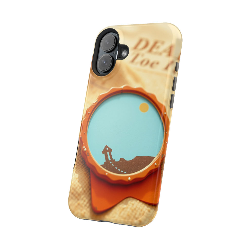 iPhone Burnt Orange And Sand Retro Travel Badge Soft Finish Everyday Case · iPho