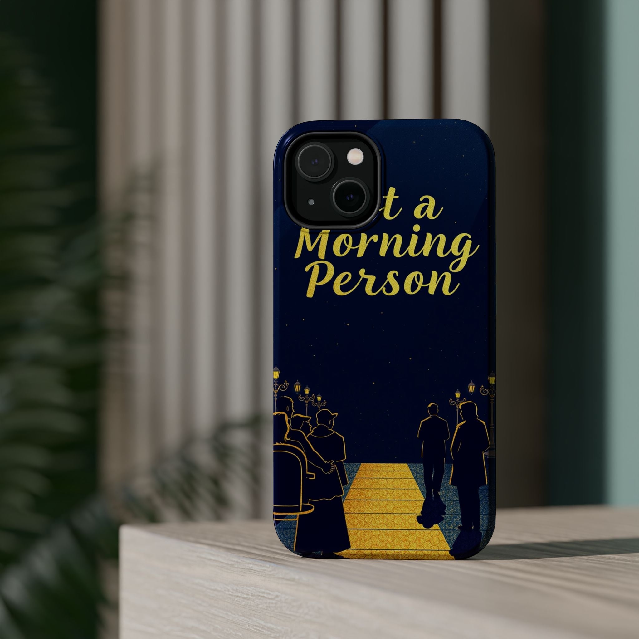 iPhone Midnight Blue And Silver Not a Morning Person Slim Snap Case · iPhone Cas