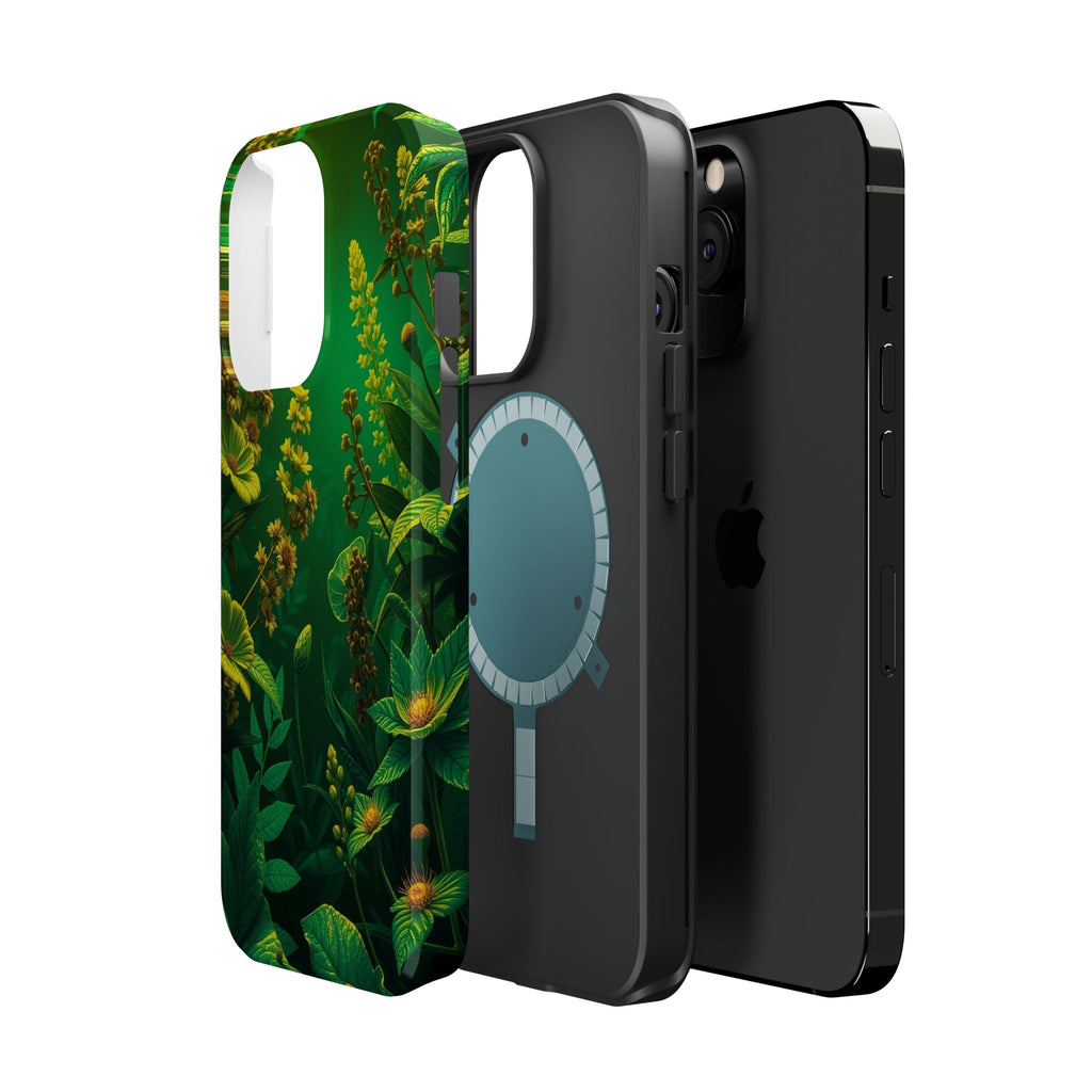 iPhone Emerald Green And Gold Vintage Botanicals Print Slim Snap Case · iPhone C