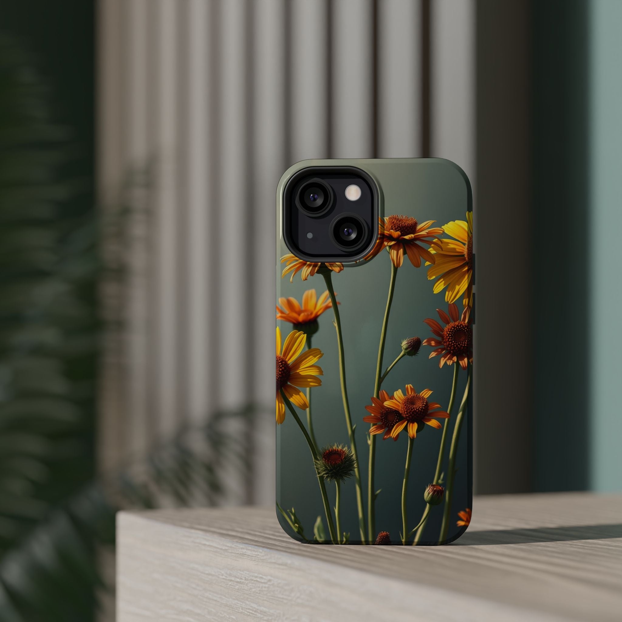 iPhone Mustard And Rust Wildflower Bunch Slim Everyday iPhone Designer · iPhone