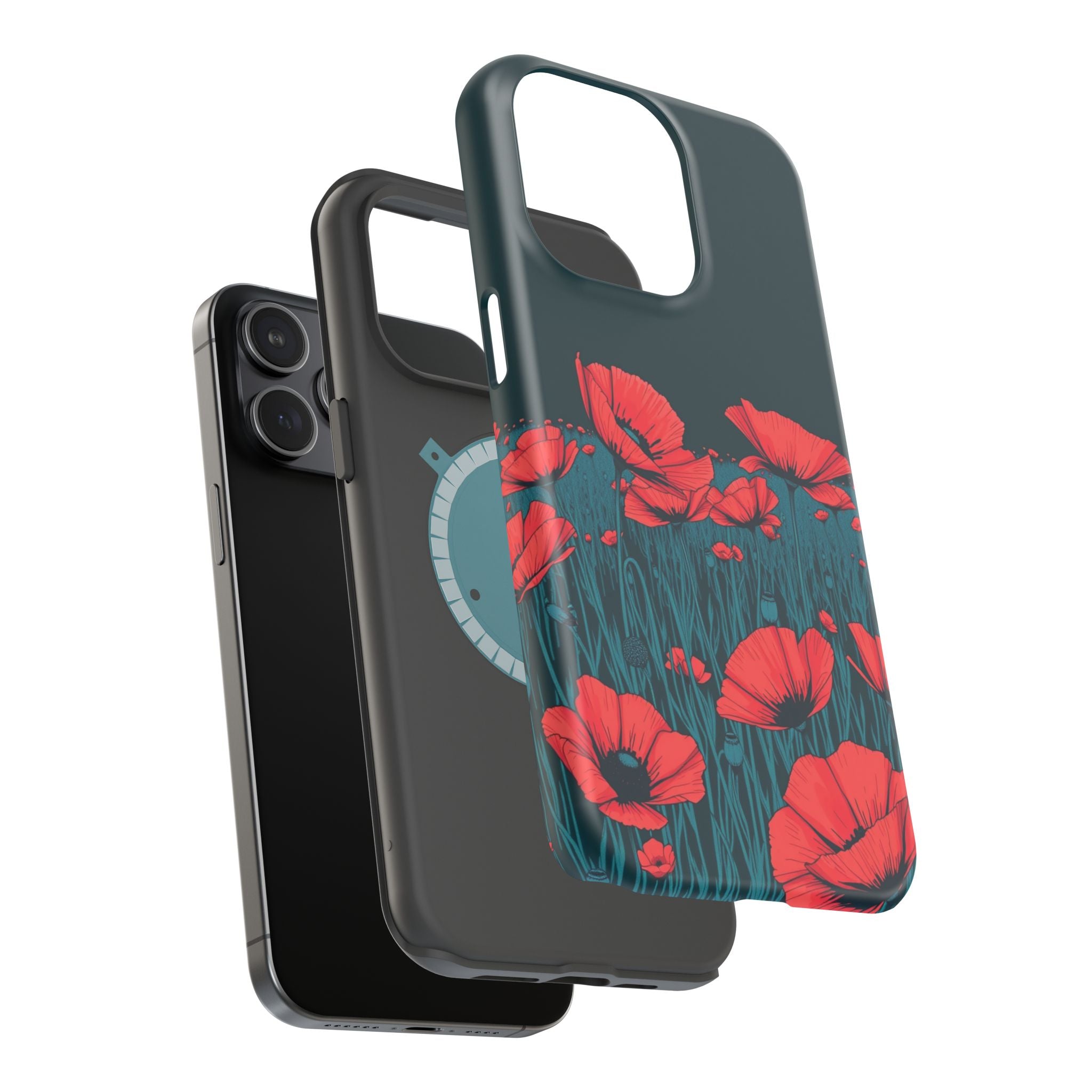 iPhone Poppy Field Dark Gothic Ink Clean Minimal Snap Cas Slim Snap Case · iPhon