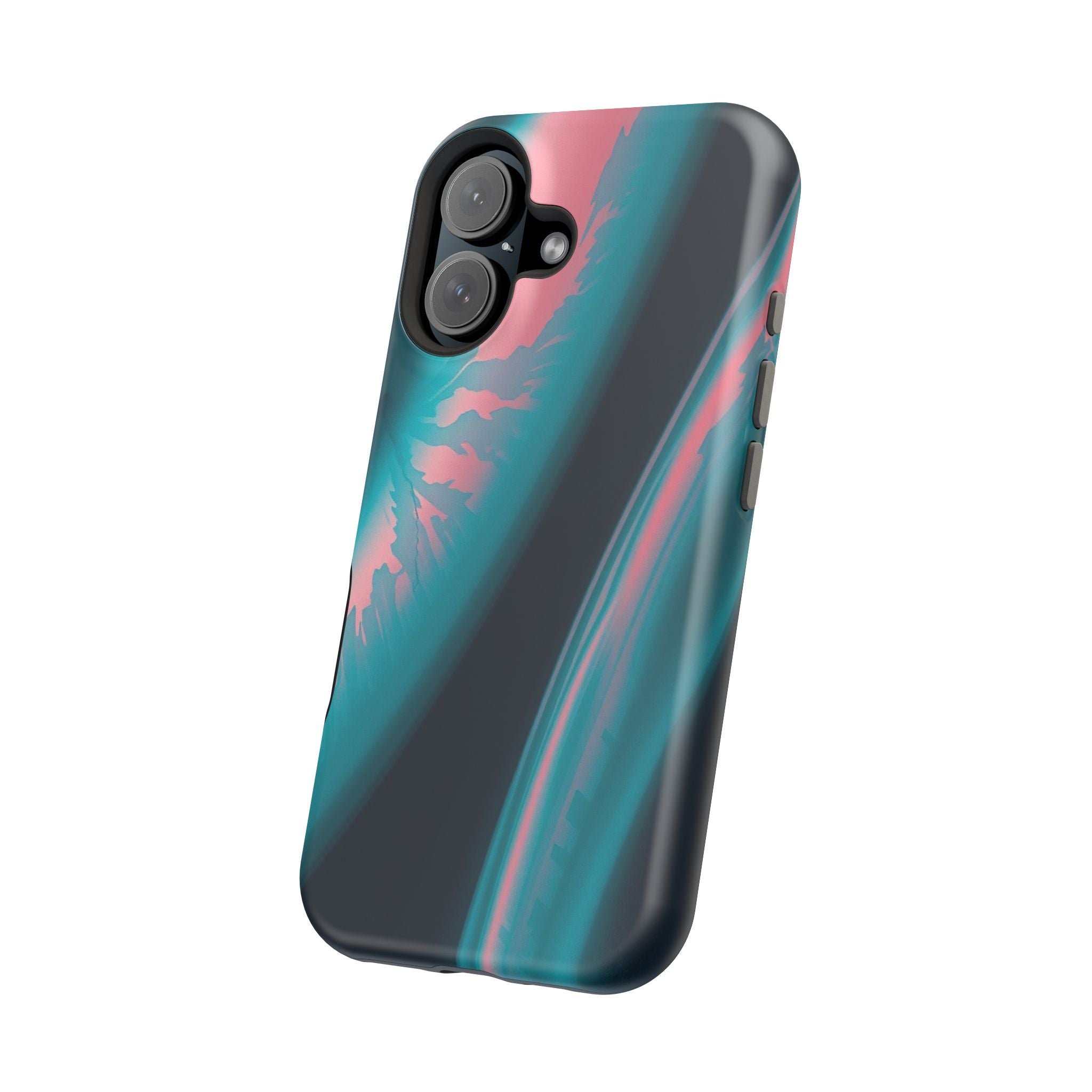 iPhone Teal And Coral Aurora Plasma Slim Everyday Designer Case · iPhone Case