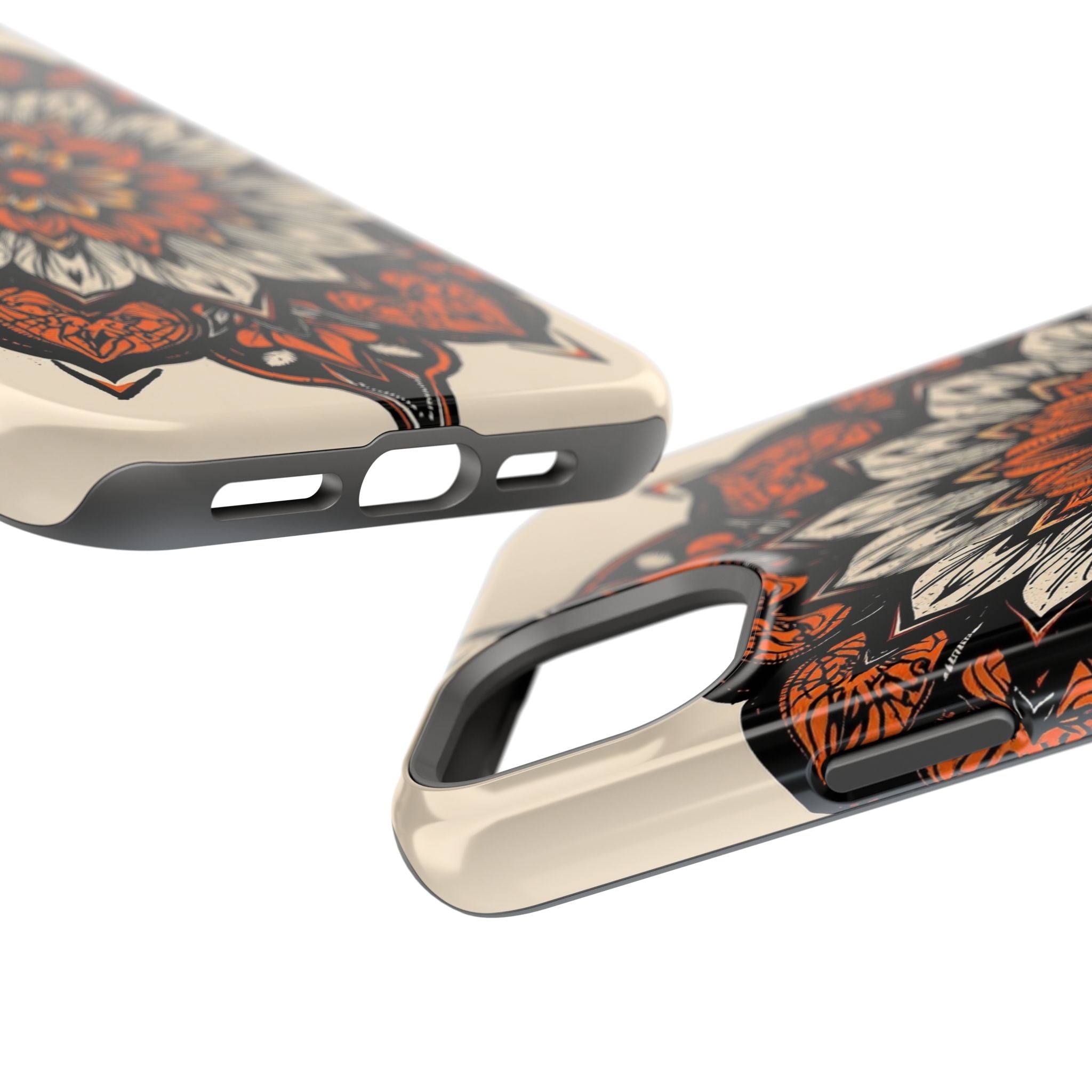iPhone Burnt Orange And Sand Floral Mandala Slim Snap Cas Carry Case · iPhone Ca