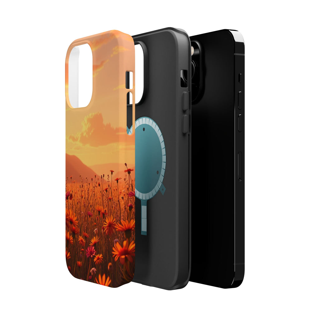 iPhone Sunset Amber And Peach Wildflower Field Soft iPhone Finish · iPhone Case