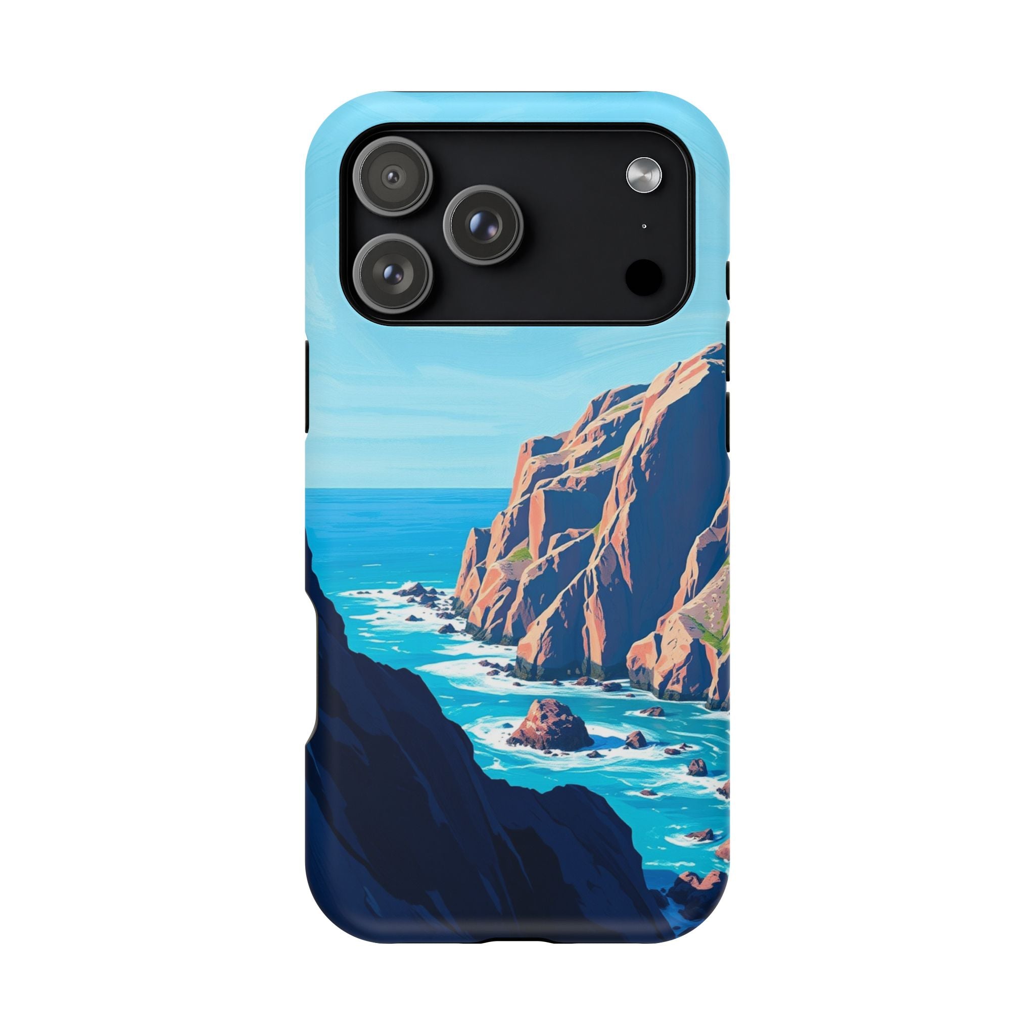 iPhone Rocky Coastline Oil Painting Impressionist iPhone Clean Minimal · iPhone
