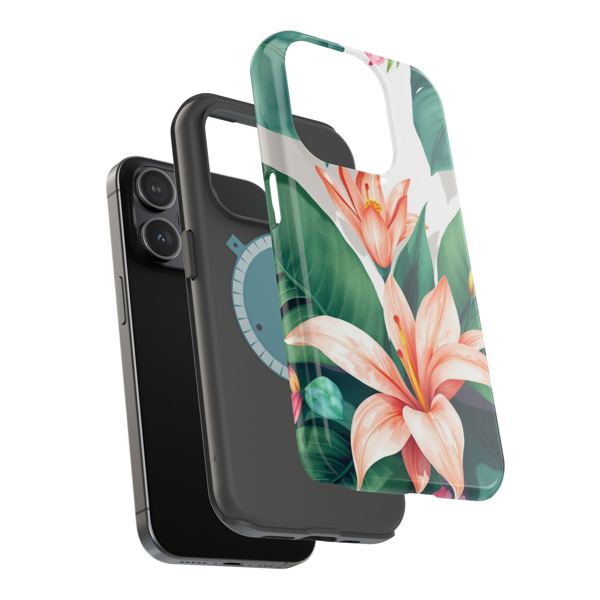 iPhone Tropical Bloom Sage And Ivory Slim Snap Case Gal · iPhone Case