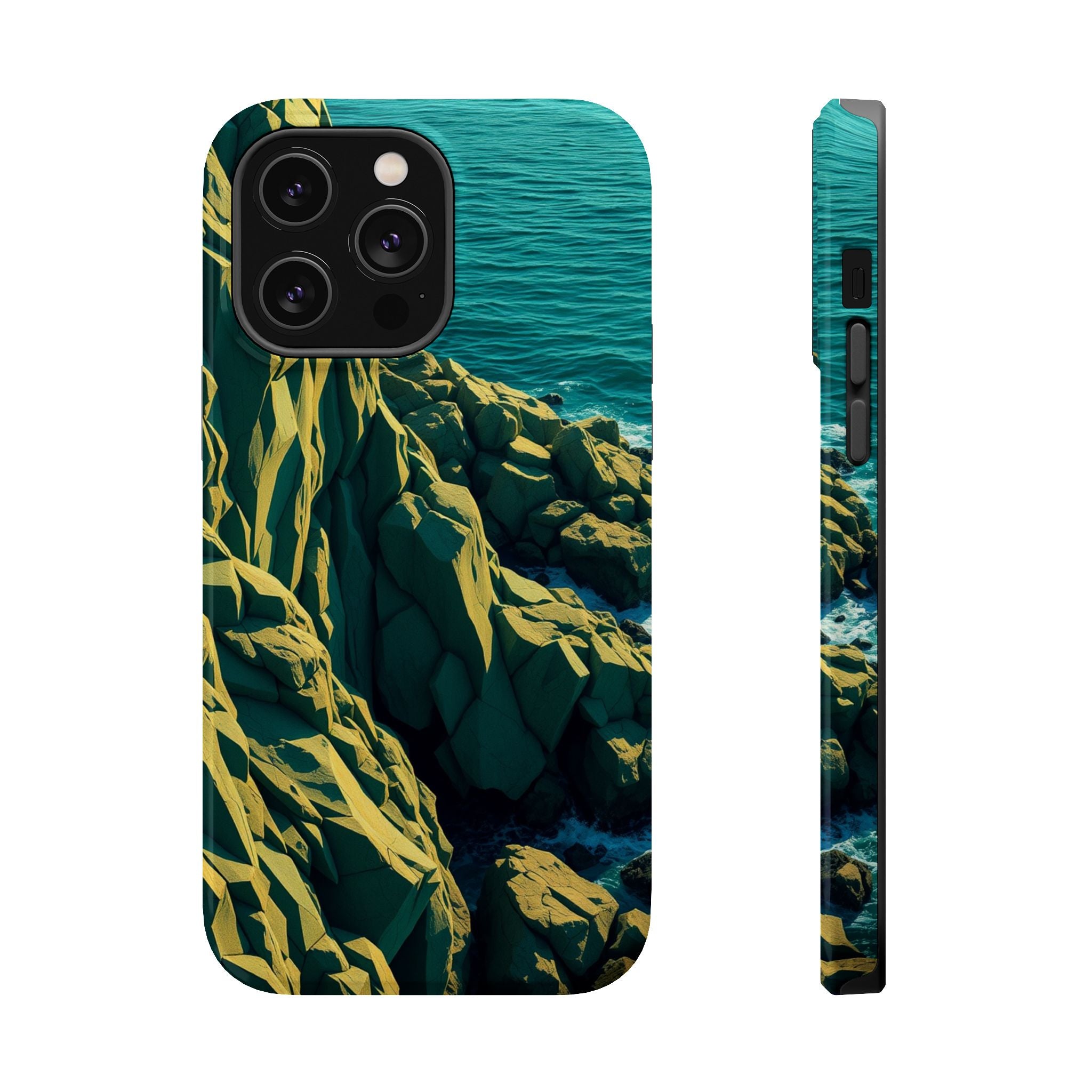 iPhone Emerald Green And Gold Rocky Coastline Slim iPhone Everyday · iPhone Case