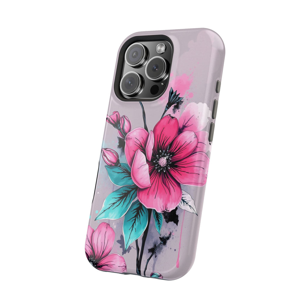 iPhone Mint And Blush Floral Ink Wash Slim Everyday Designer Case · iPhone Case
