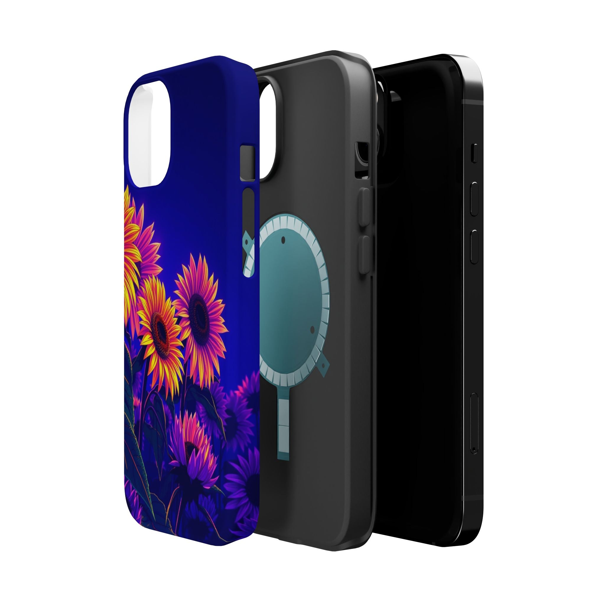 iPhone Indigo And Violet Sunflower Pop Slim Everyday Designer Case · iPhone Case