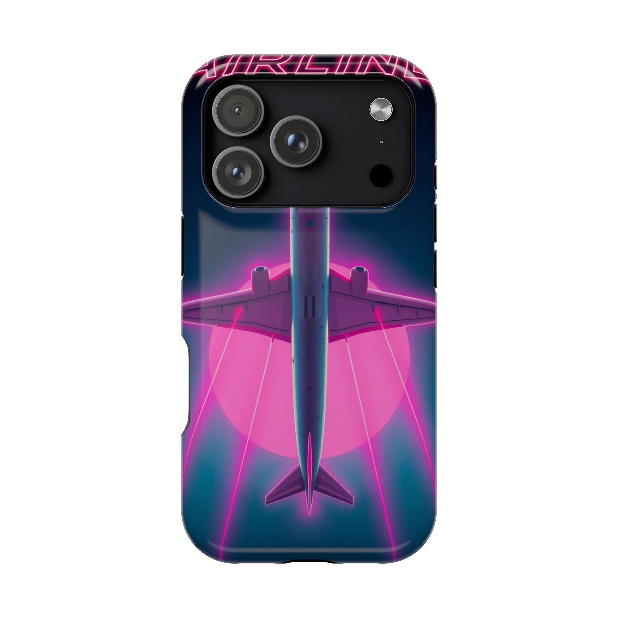 iPhone Cyan And Magenta Retro Airline Poster Slim Everyday Designer Case · iPhon