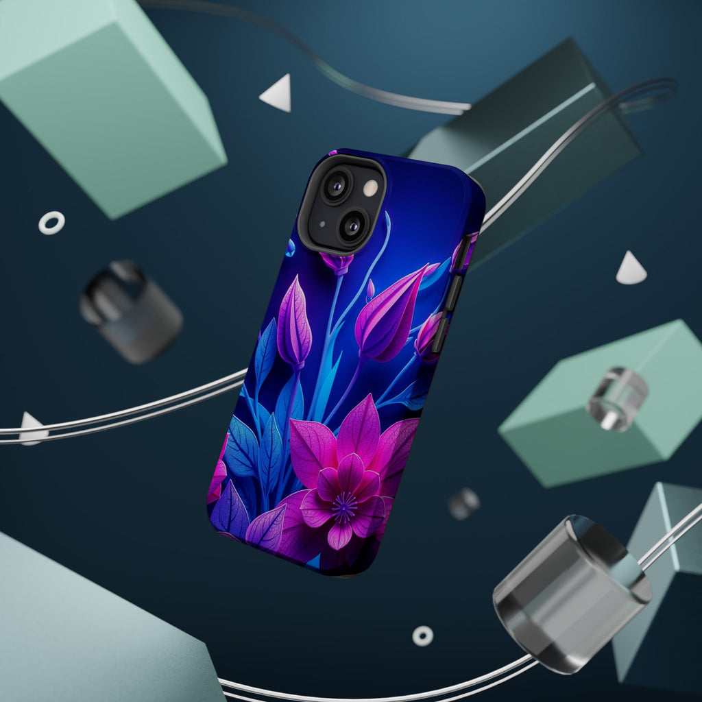 iPhone Neon Floral Paper Cut Art Bold Modern Everyday Snap Case · iPhone Case